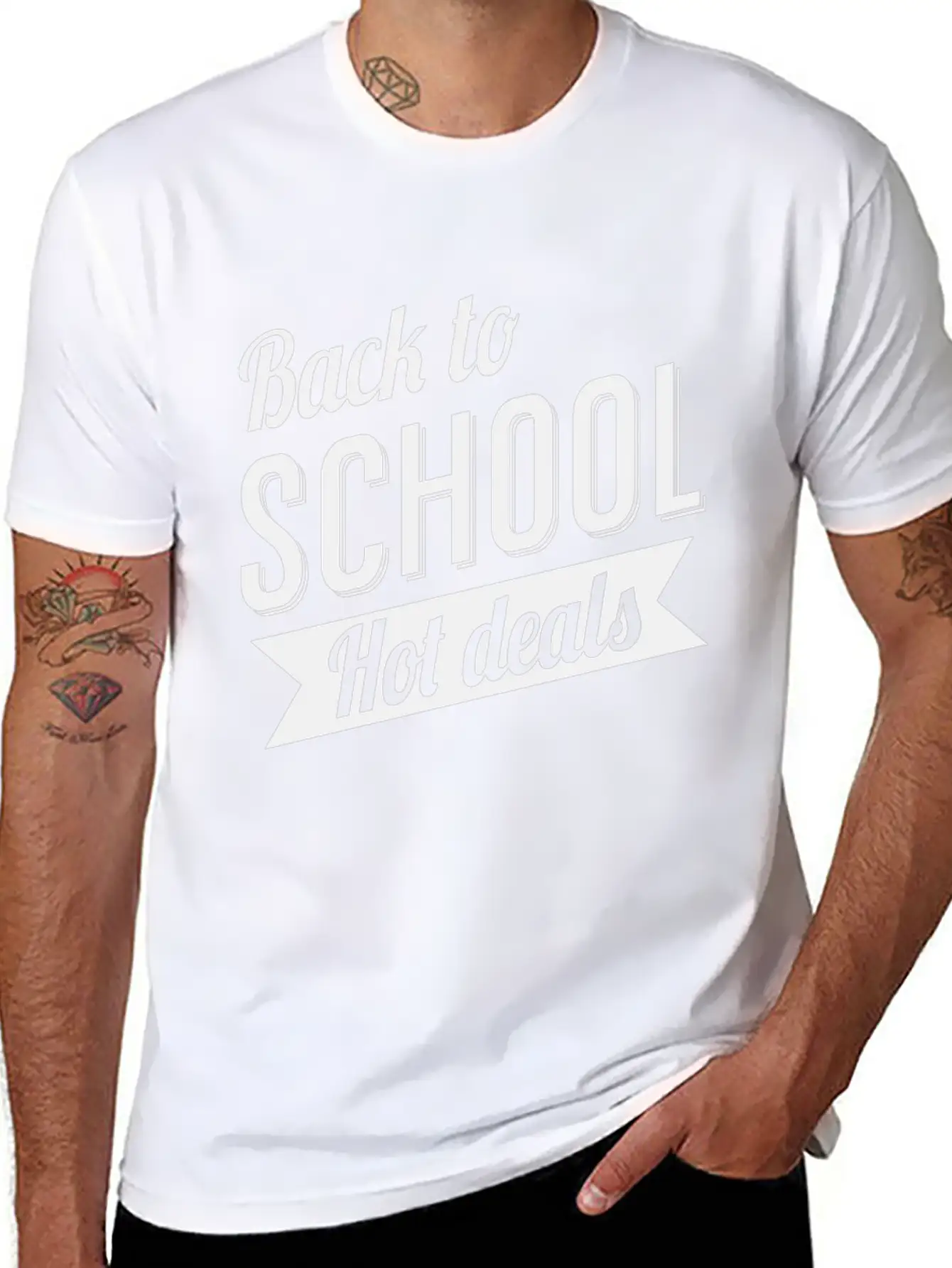 Back To School Hot Deals Classic Crew Neck Graphic Tee – Everyday Minimal Look