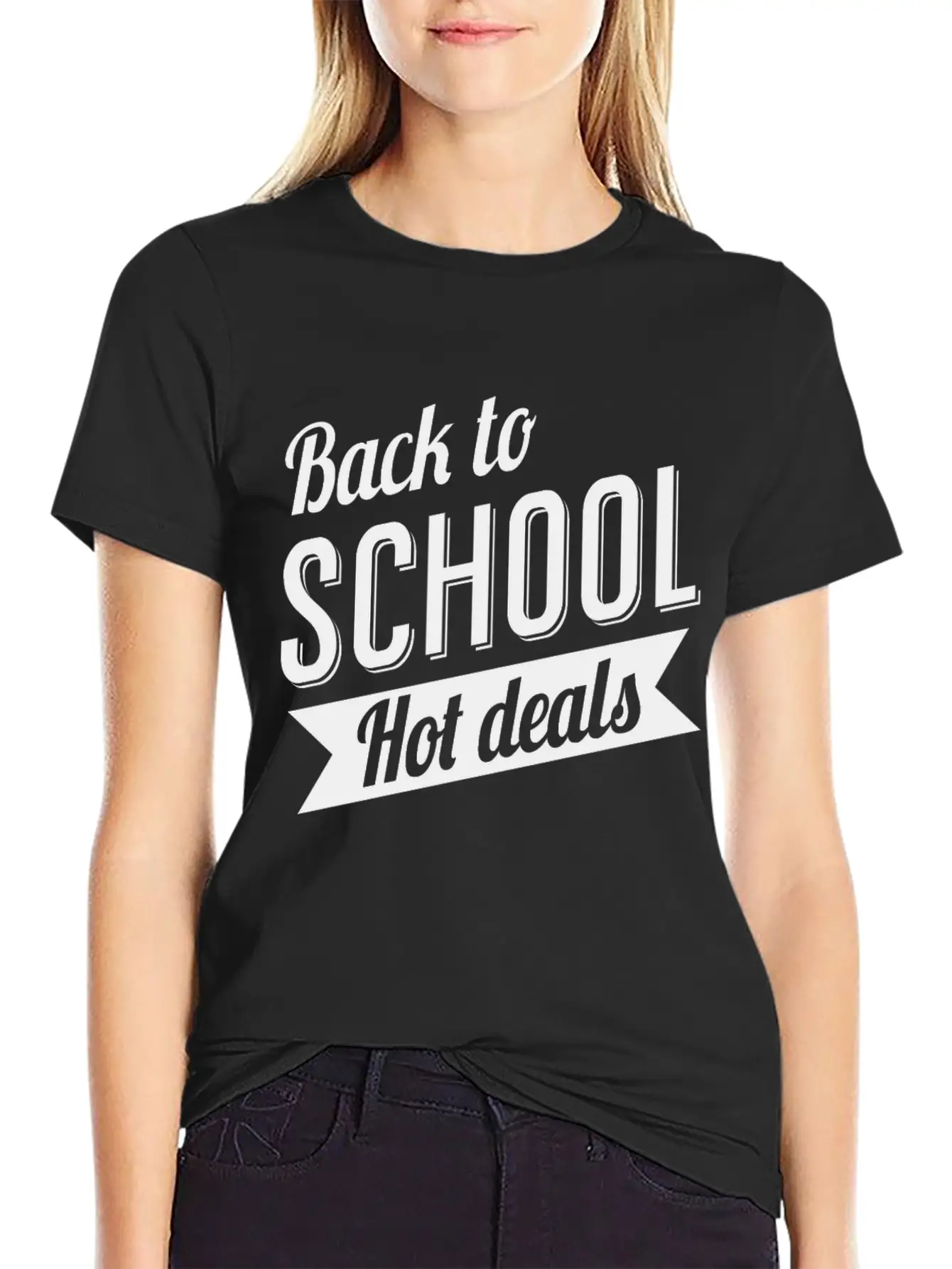 Back To School Hot Deals Classic Crew Neck Graphic Tee – Everyday Minimal Look