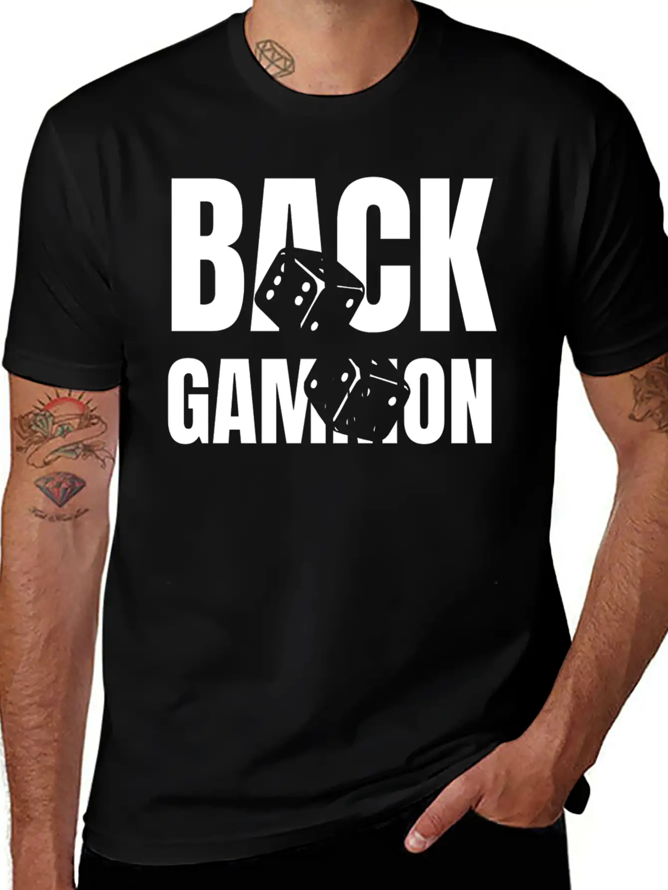 Backgammon Game Dice Competition Player Lover Stylish Everyday T-Shirt – Unisex Basic Cotton Tee