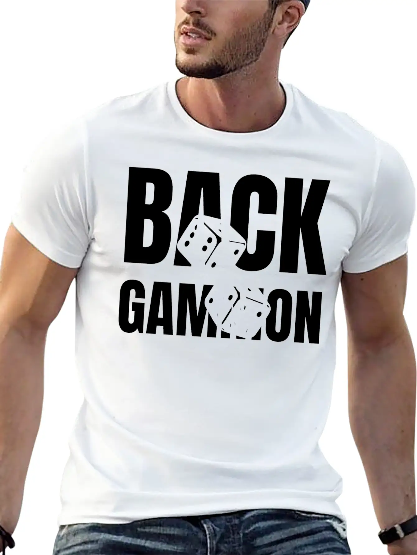 Backgammon Game Dice Competition Player Lover Stylish Everyday T-Shirt – Unisex Basic Cotton Tee