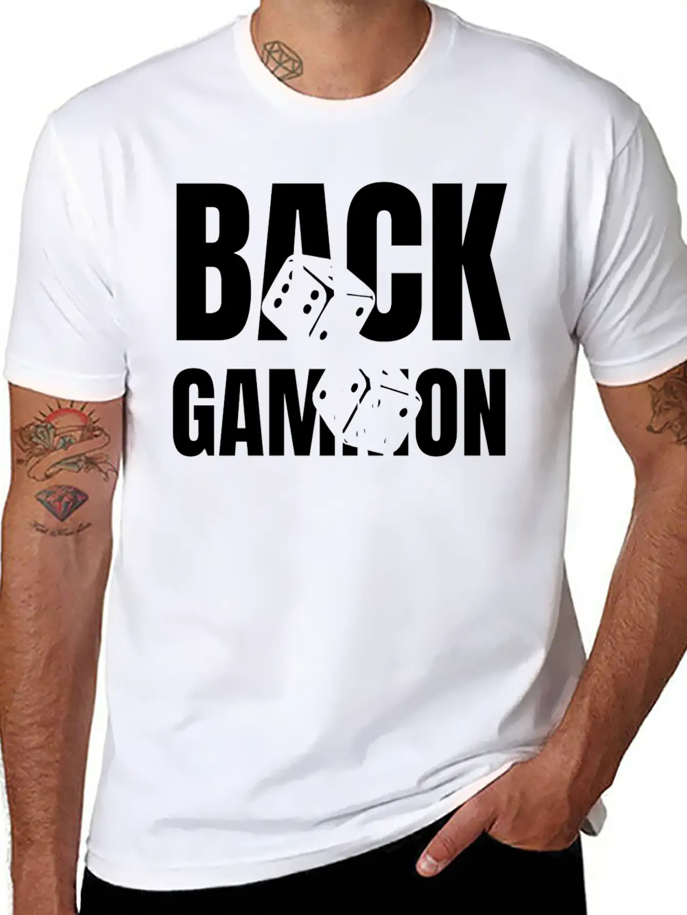 Backgammon Game Dice Competition Player Lover Stylish Everyday T-Shirt – Unisex Basic Cotton Tee