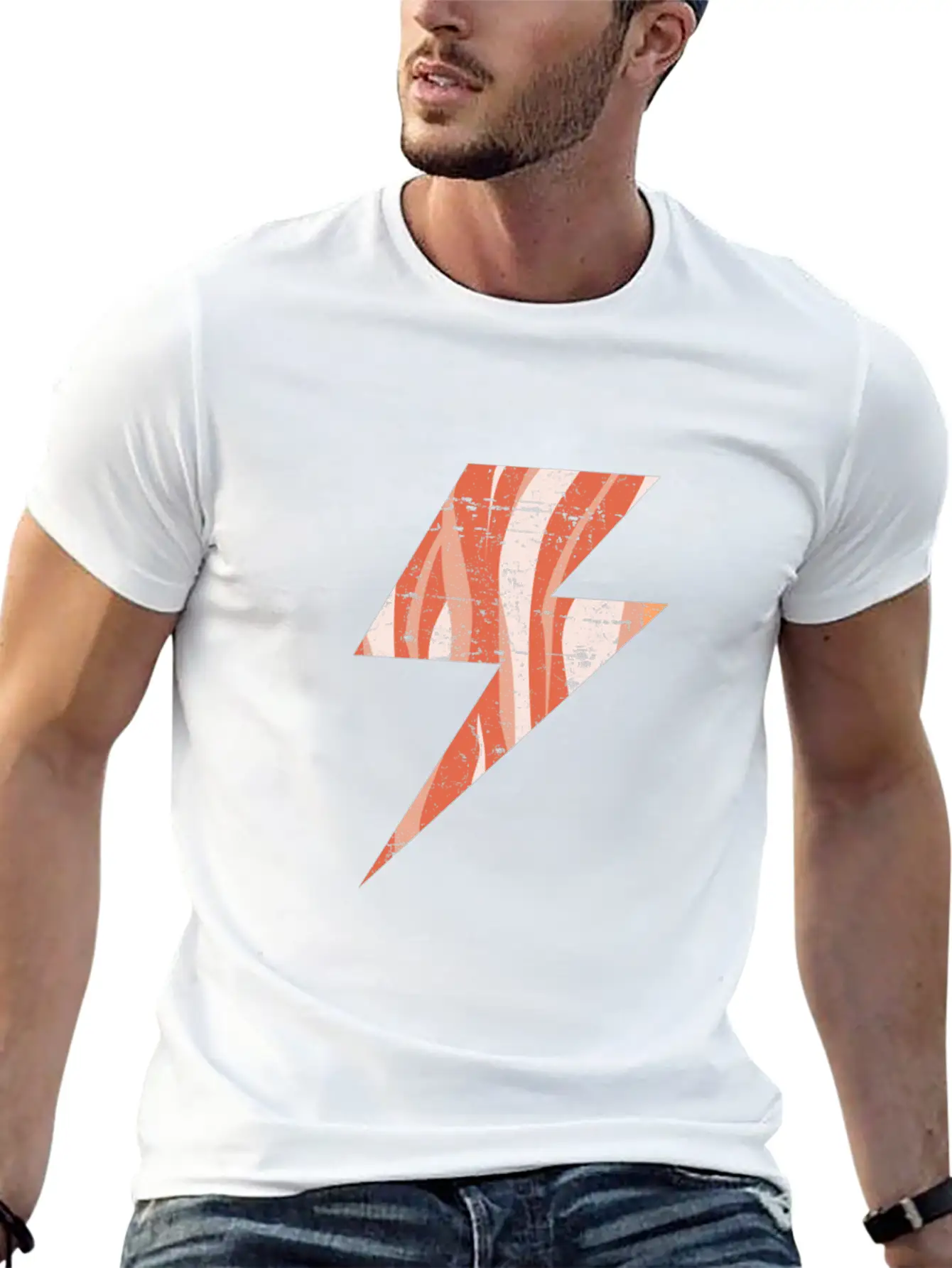 Bacon Lightning Bolt Keto Diet Shocking Stylish Everyday T-Shirt – Unisex Basic Cotton Tee