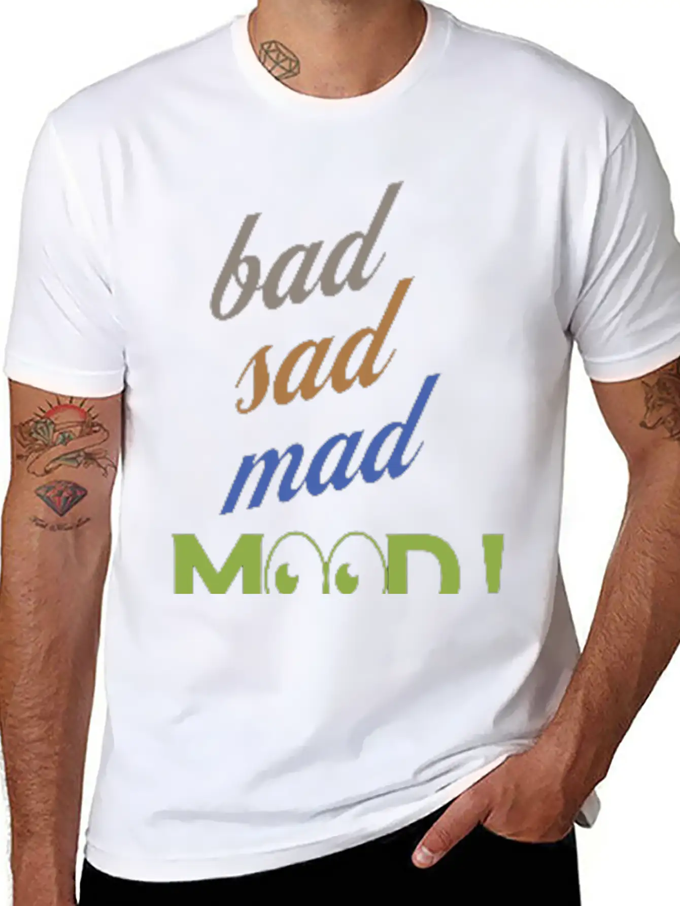 Bad Sad Mad Mood Its A Cool Design For Cool People Stylish Everyday T-Shirt – Unisex Basic Cotton Tee