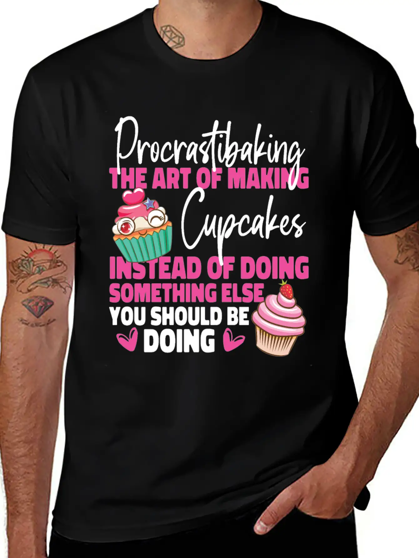 Bake Baking Cupcake Unisex Casual T-Shirt – Clean Design For Daily Comfort