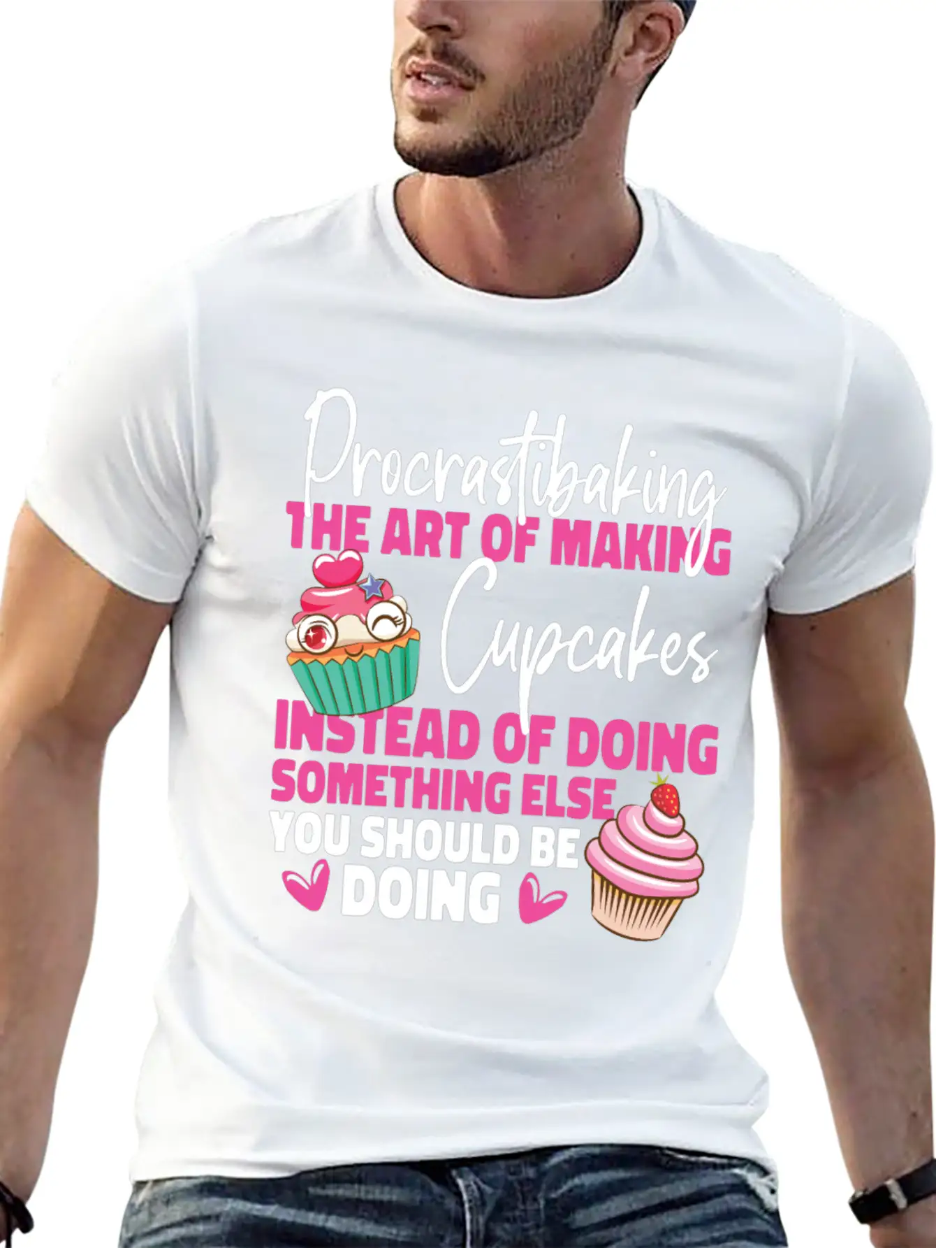 Bake Baking Cupcake Unisex Casual T-Shirt – Clean Design For Daily Comfort