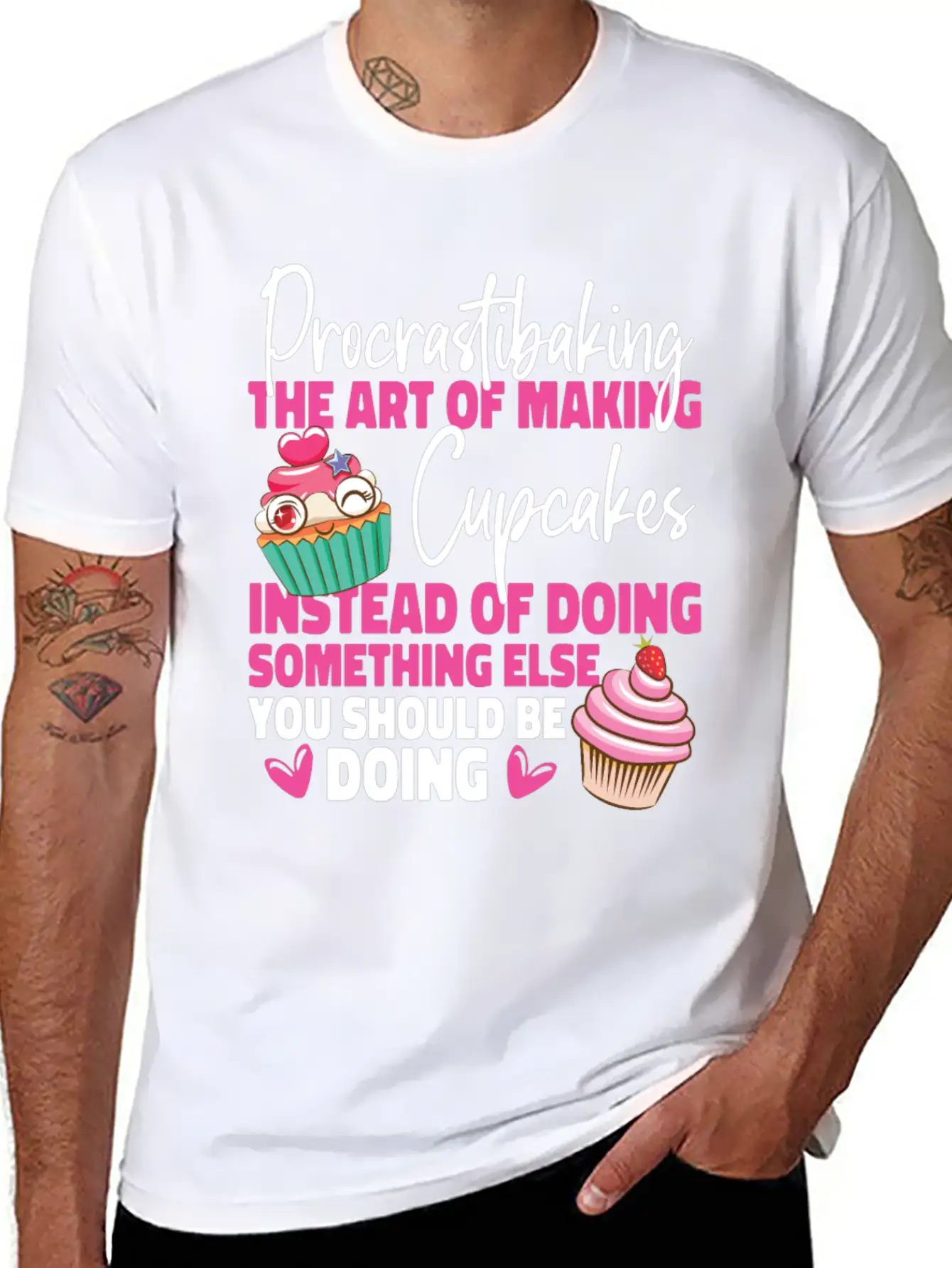 Bake Baking Cupcake Unisex Casual T-Shirt – Clean Design For Daily Comfort