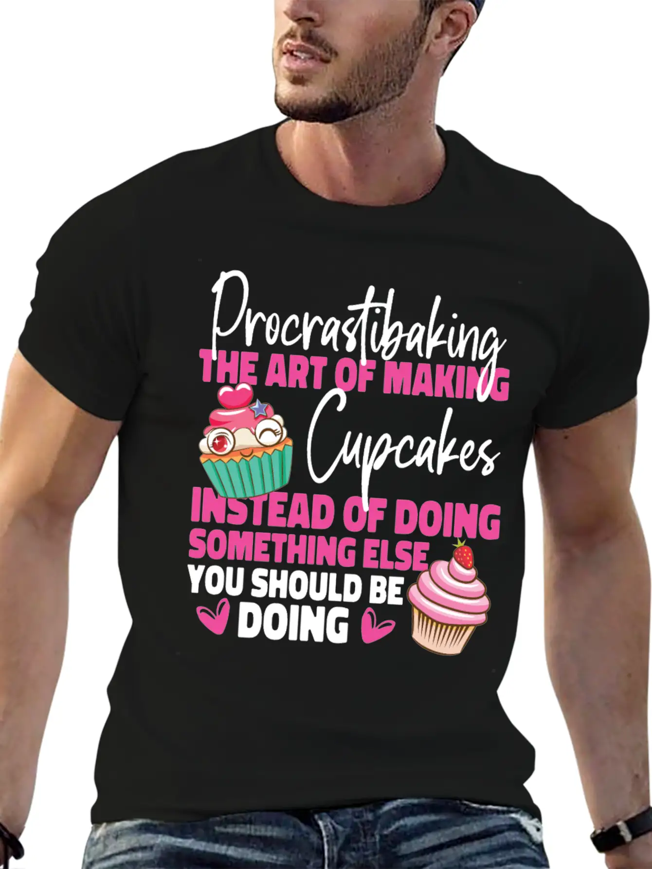 Bake Baking Cupcake Unisex Casual T-Shirt – Clean Design For Daily Comfort