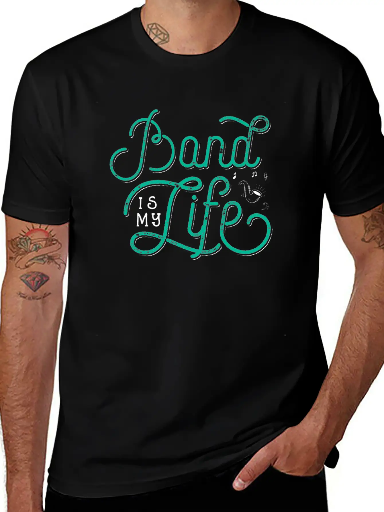 Band Is My Life - Funny Marching Band Gift Band Essential Cotton Tee For Daily Outfits – Unisex Style