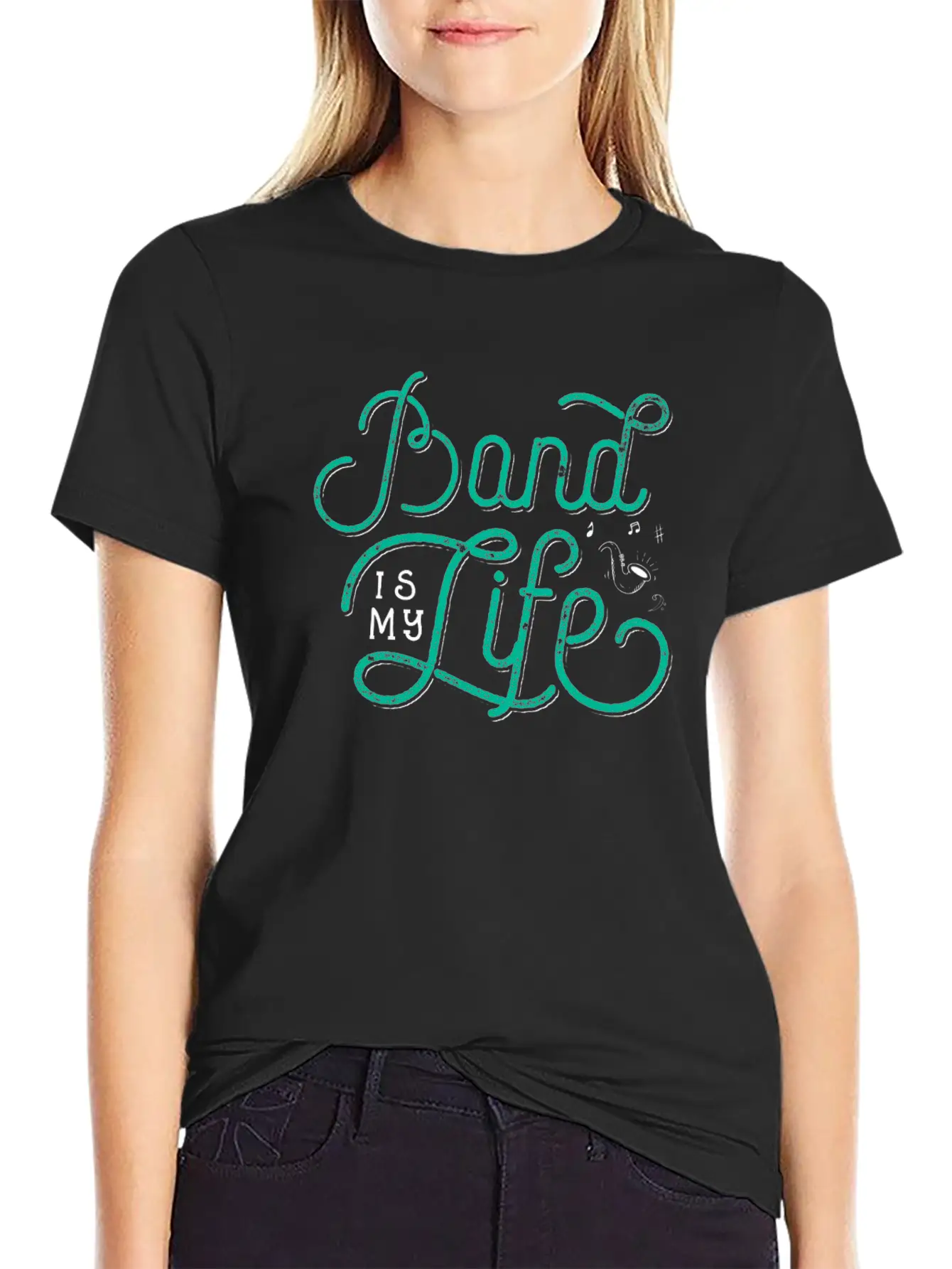Band Is My Life - Funny Marching Band Gift Band Essential Cotton Tee For Daily Outfits – Unisex Style
