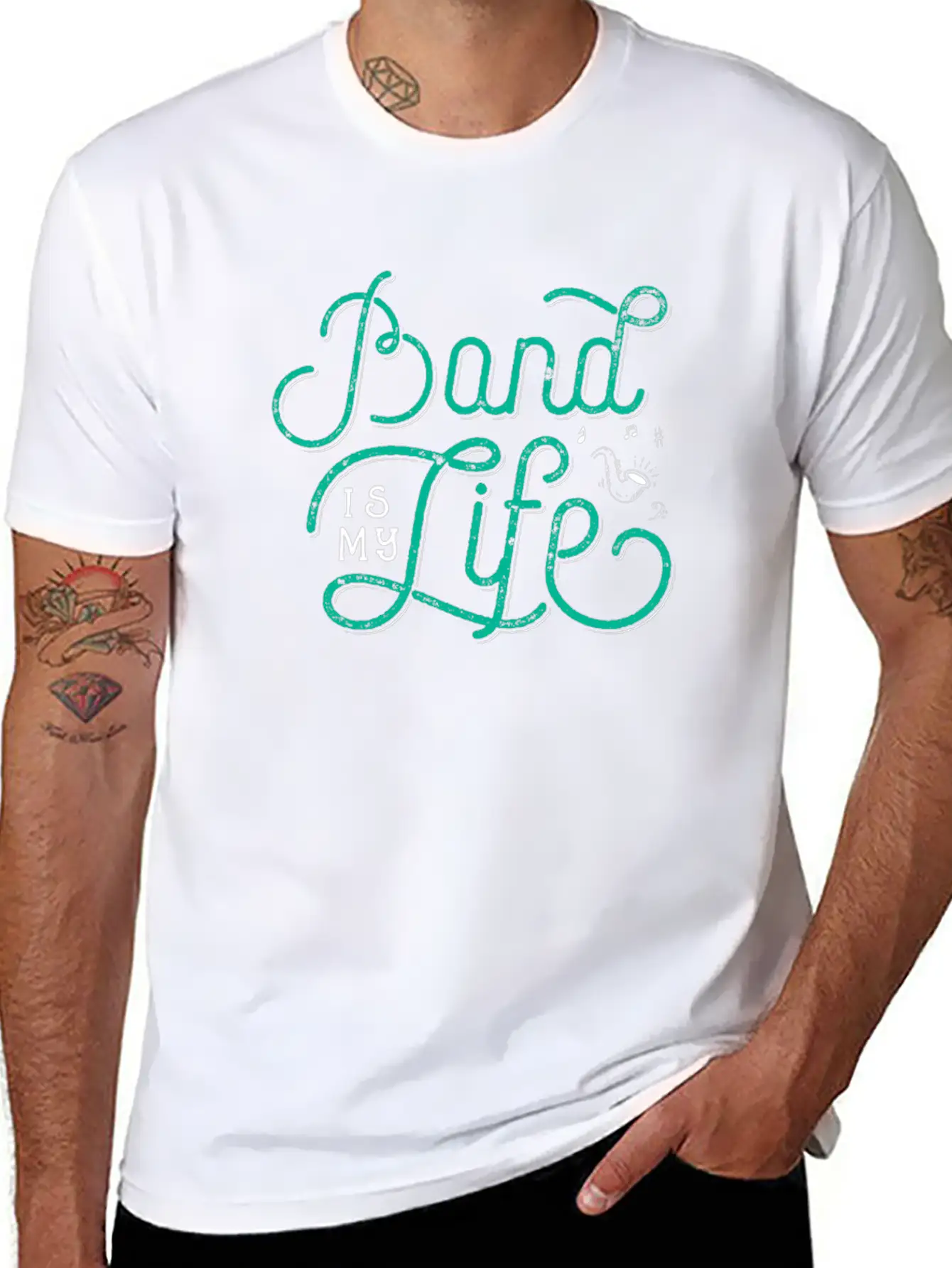 Band Is My Life - Funny Marching Band Gift Band Essential Cotton Tee For Daily Outfits – Unisex Style