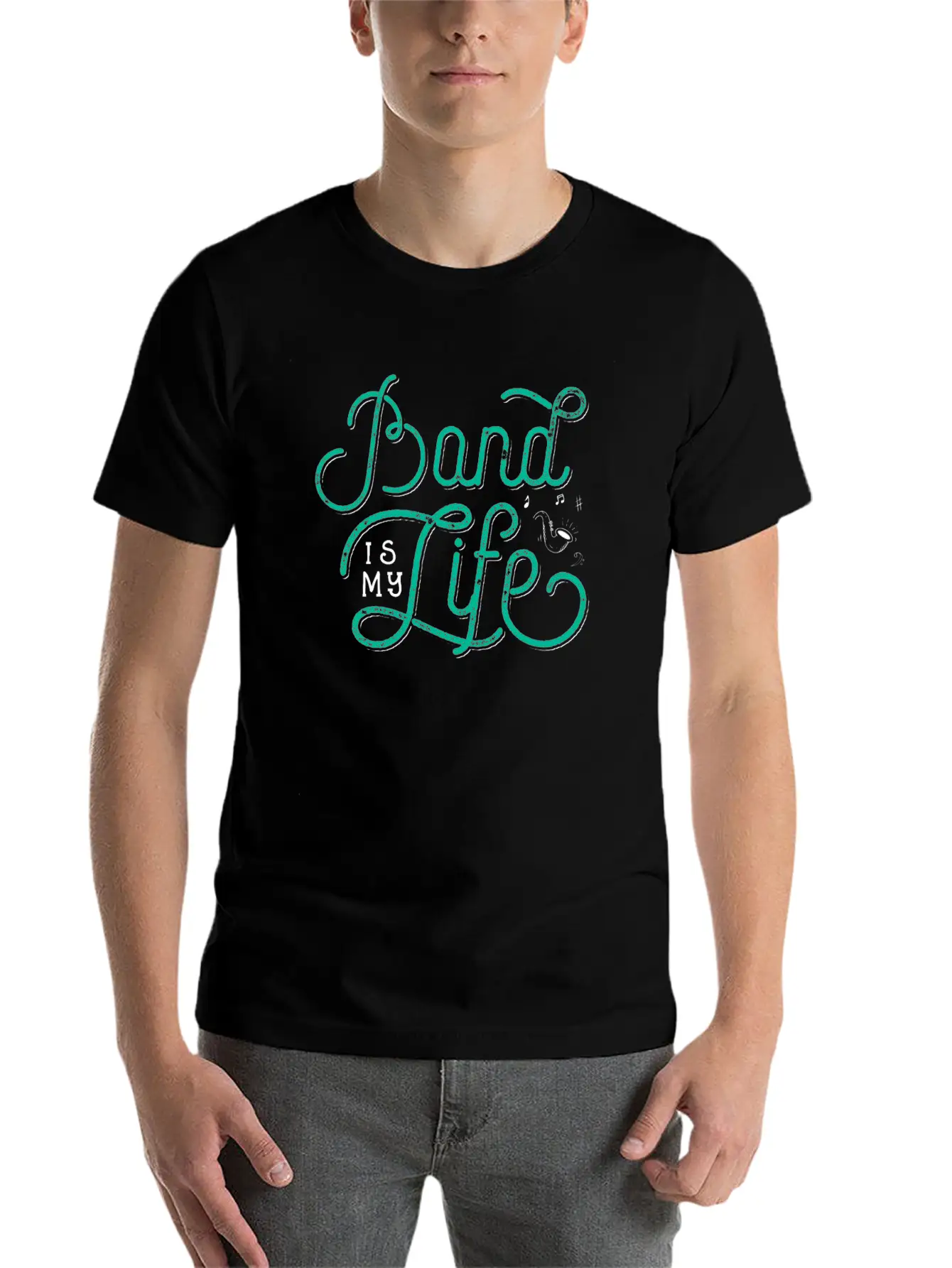 Band Is My Life - Funny Marching Band Gift Band Essential Cotton Tee For Daily Outfits – Unisex Style