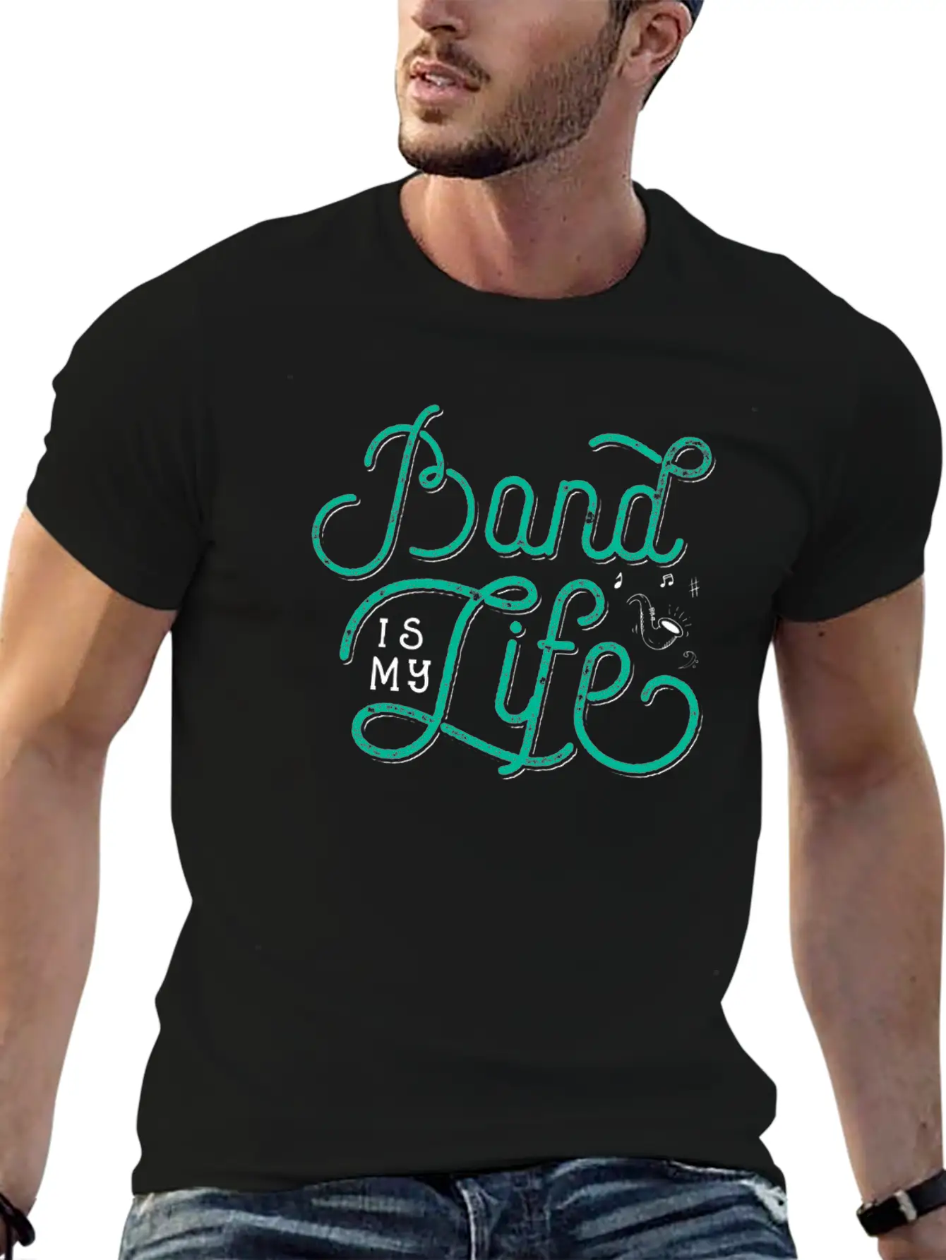 Band Is My Life - Funny Marching Band Gift Band Essential Cotton Tee For Daily Outfits – Unisex Style