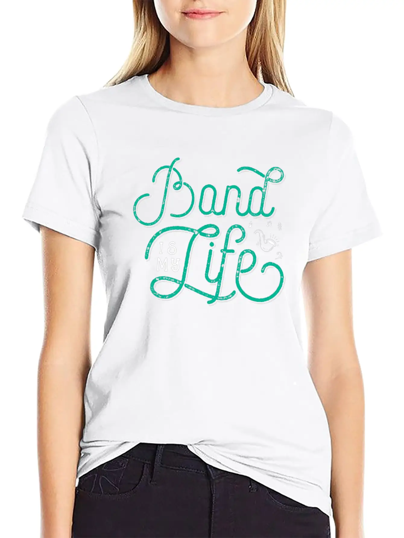 Band Is My Life - Funny Marching Band Gift Band Essential Cotton Tee For Daily Outfits – Unisex Style