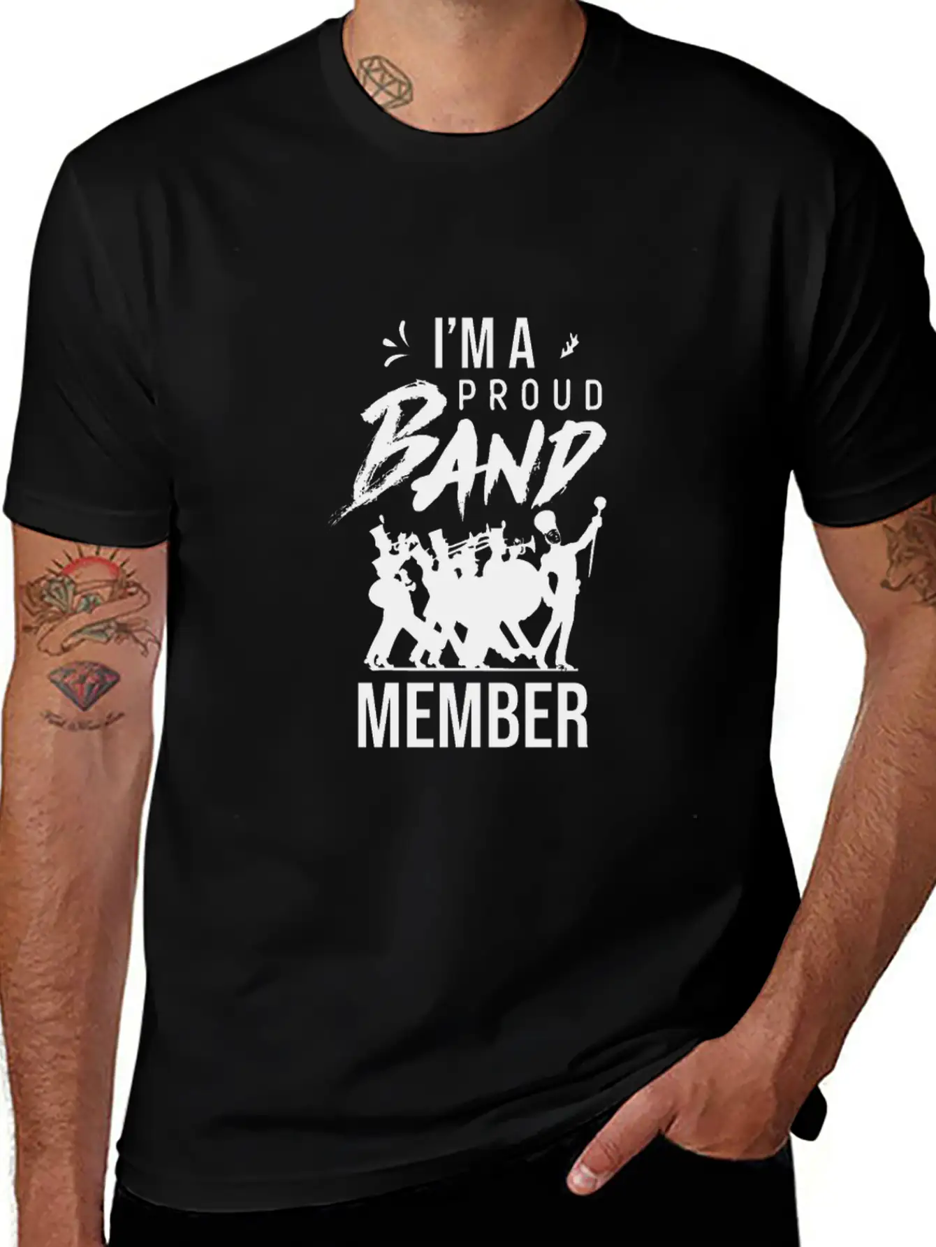 Band Musician Marching Band Music Instruments Stylish Everyday T-Shirt – Unisex Basic Cotton Tee