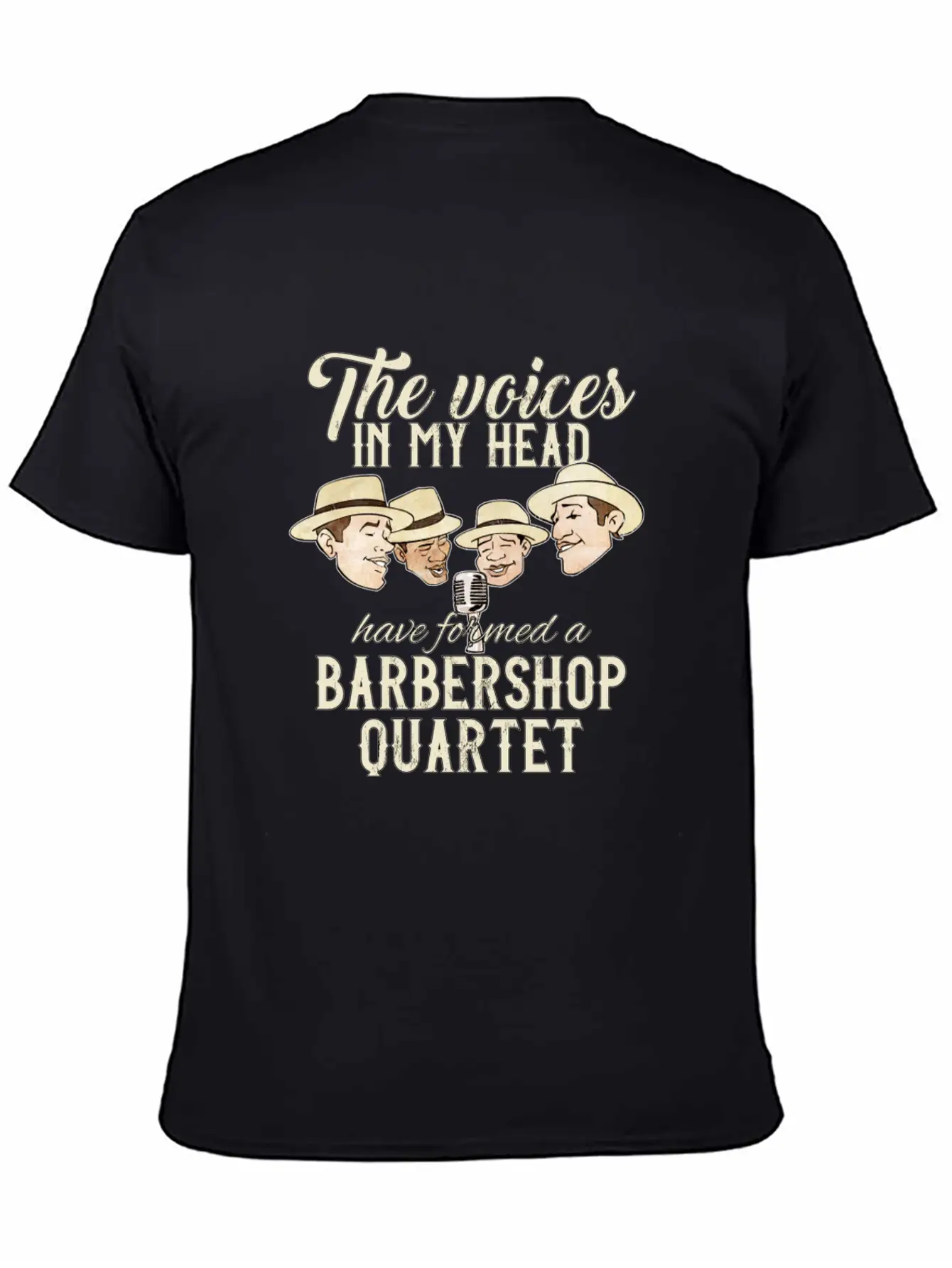 Barbershop Quartet Singing Funny Voices In My Head Classic Crew Neck Graphic Tee – Everyday Minimal Look