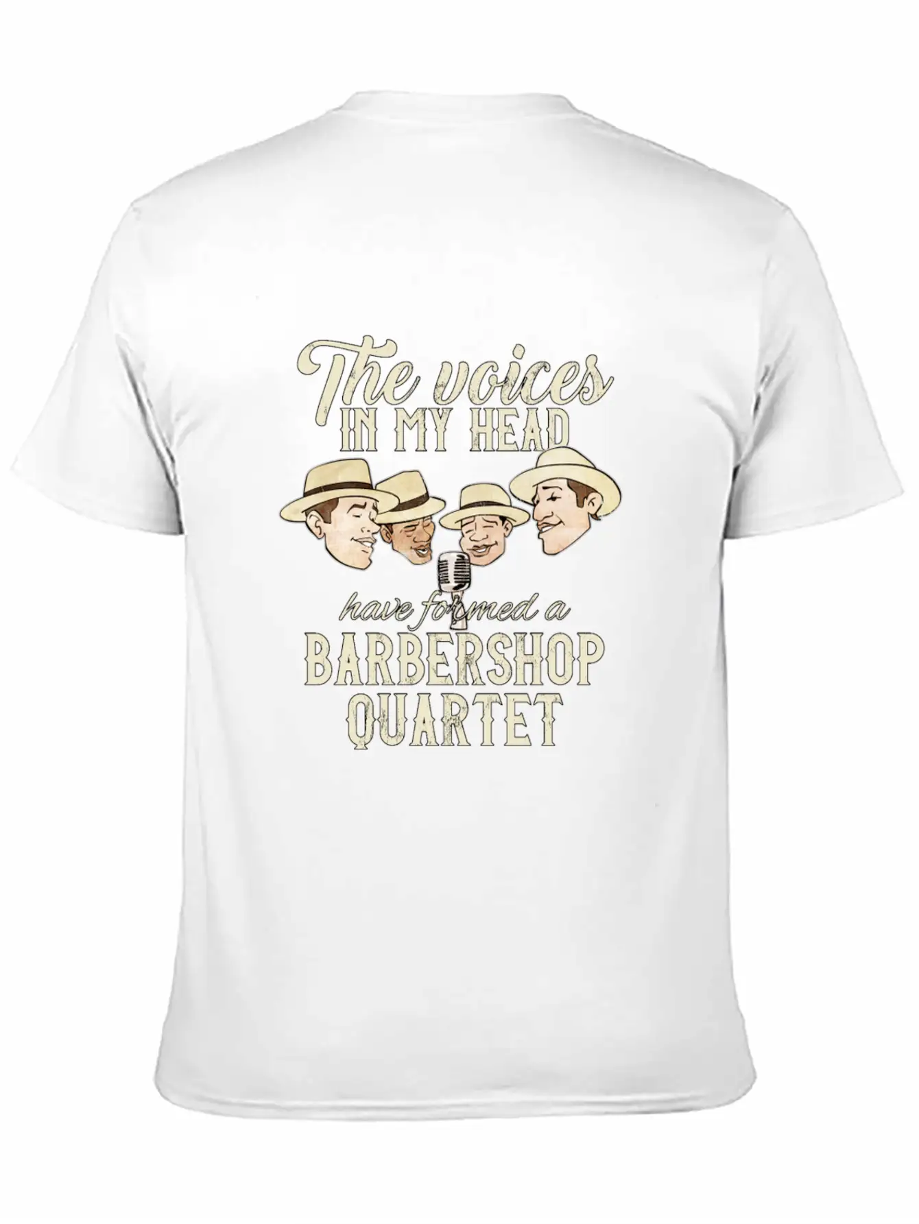 Barbershop Quartet Singing Funny Voices In My Head Classic Crew Neck Graphic Tee – Everyday Minimal Look