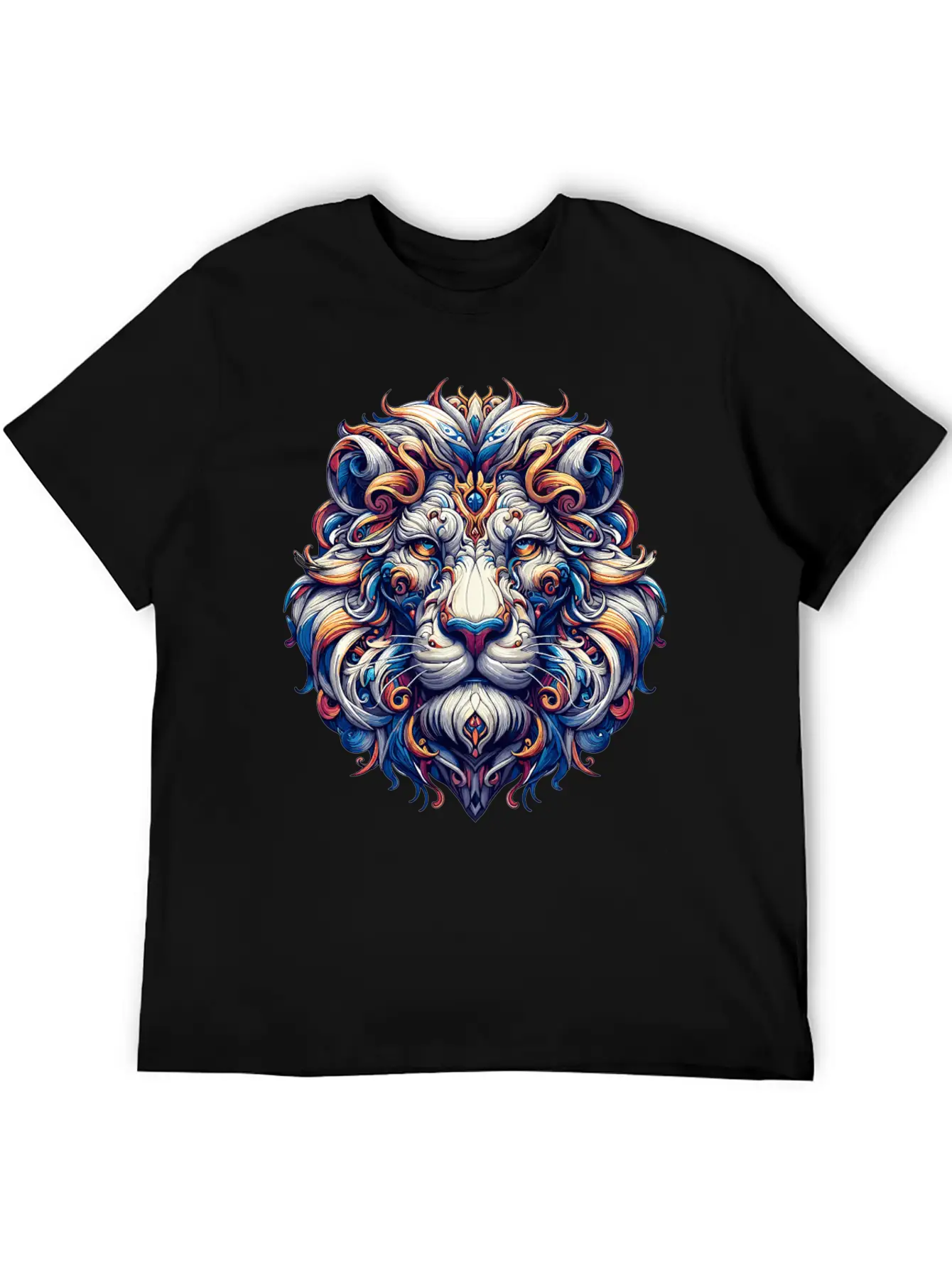 Baroque Lion Majesty: Ornate Feline Sovereign Relaxed Everyday Tee – Lightweight And Durable Cotton