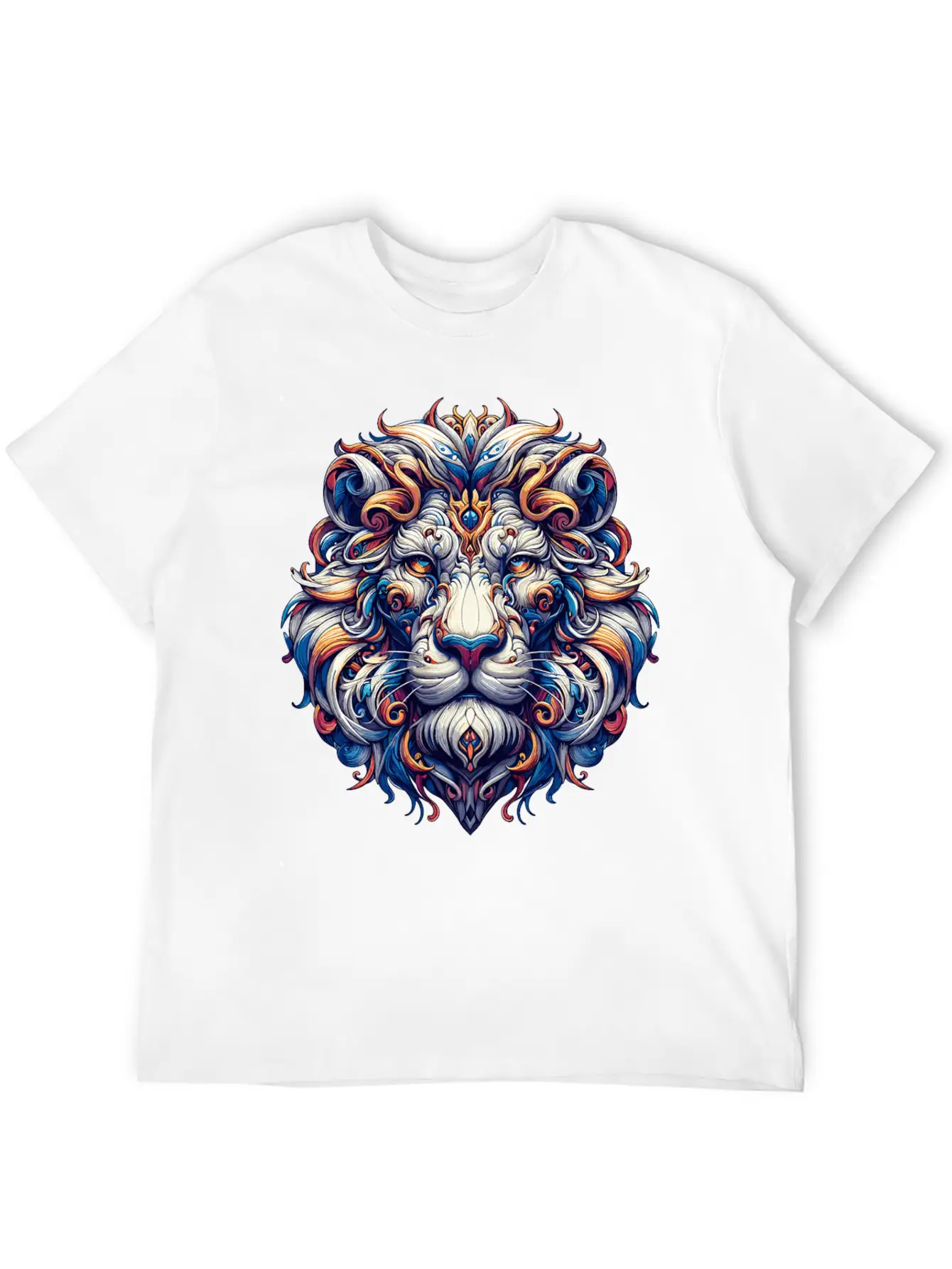 Baroque Lion Majesty: Ornate Feline Sovereign Relaxed Everyday Tee – Lightweight And Durable Cotton