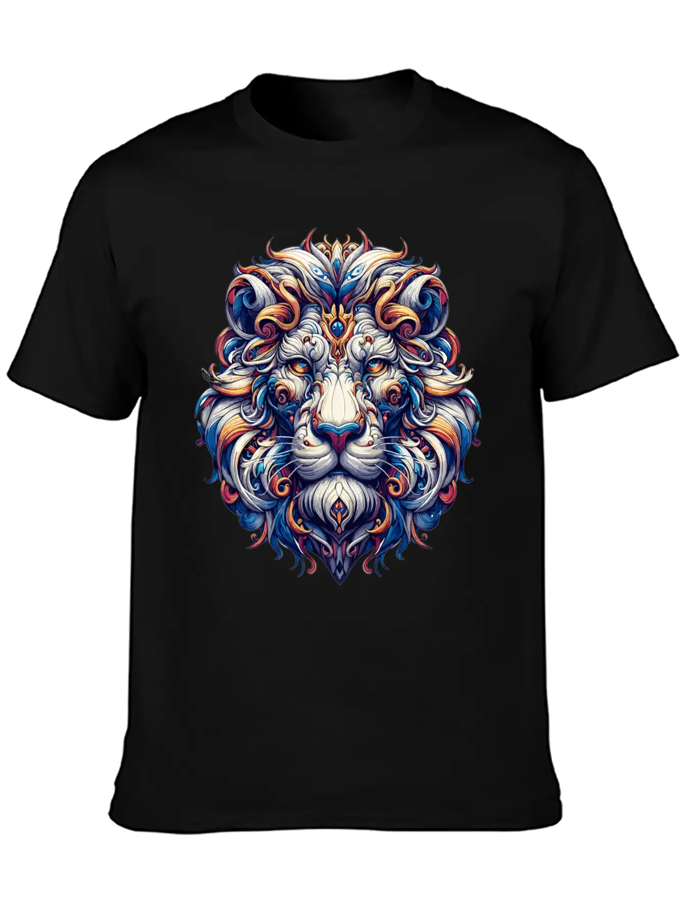 Baroque Lion Majesty: Ornate Feline Sovereign Relaxed Everyday Tee – Lightweight And Durable Cotton