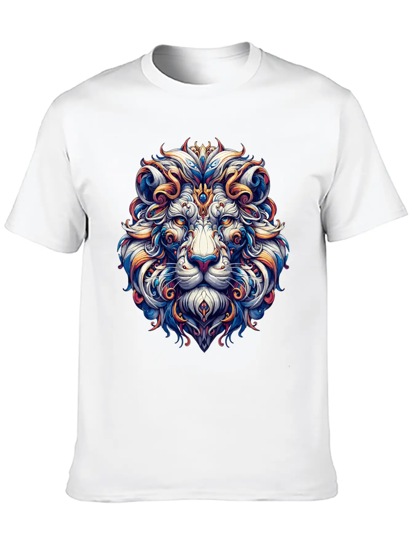 Baroque Lion Majesty: Ornate Feline Sovereign Relaxed Everyday Tee – Lightweight And Durable Cotton