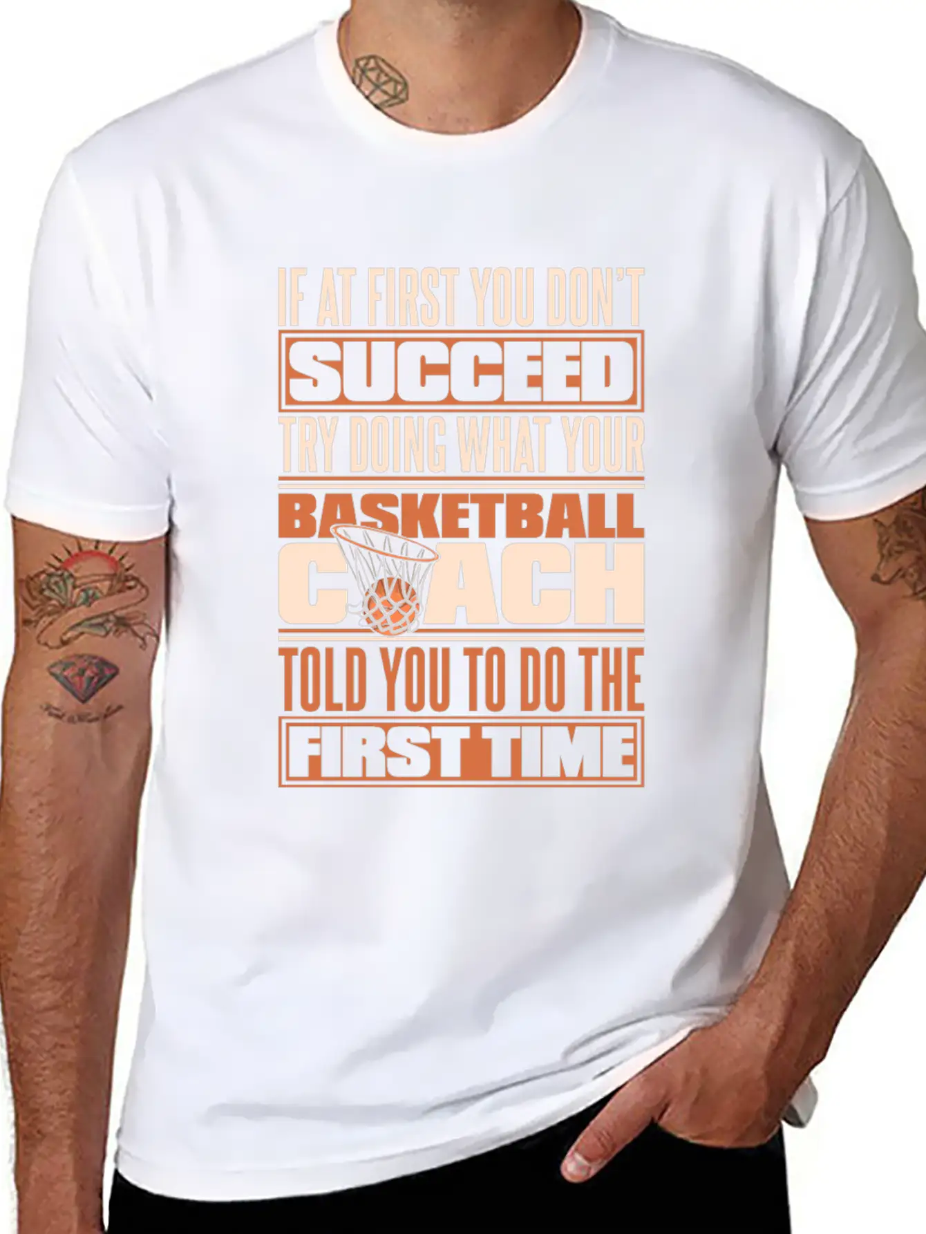 Basketball Coach Lightweight Cotton T-Shirt – Daily Comfort Graphic Shirt