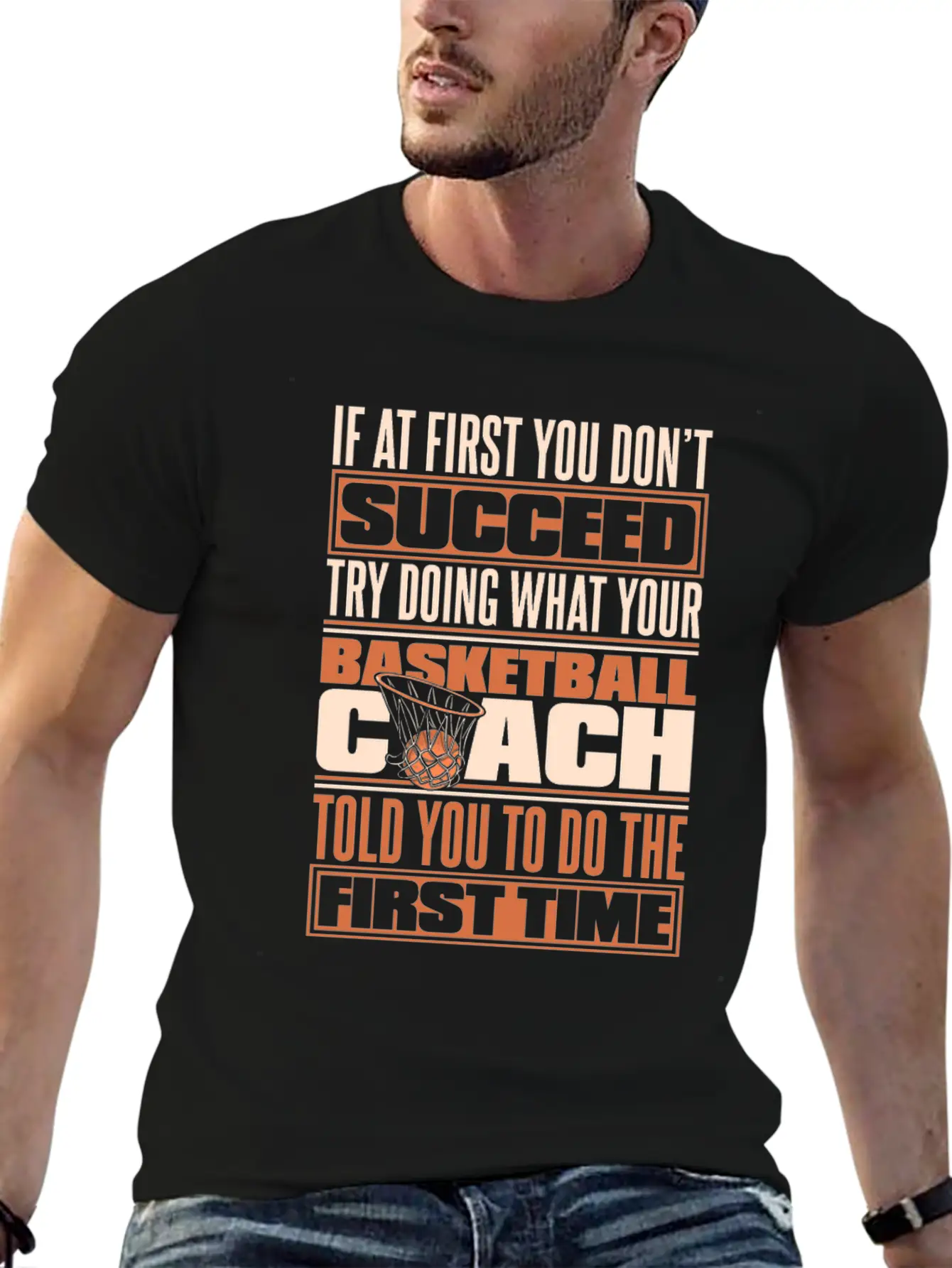 Basketball Coach Lightweight Cotton T-Shirt – Daily Comfort Graphic Shirt