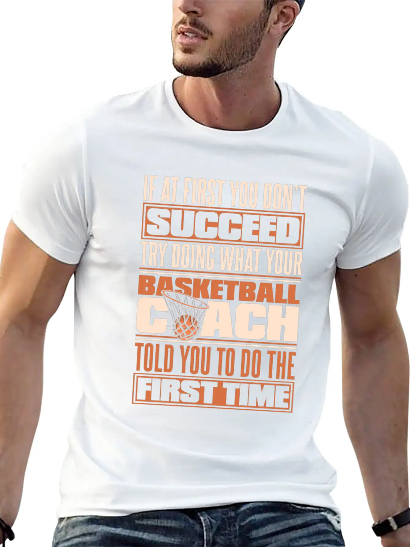 Basketball Coach Lightweight Cotton T-Shirt – Daily Comfort Graphic Shirt
