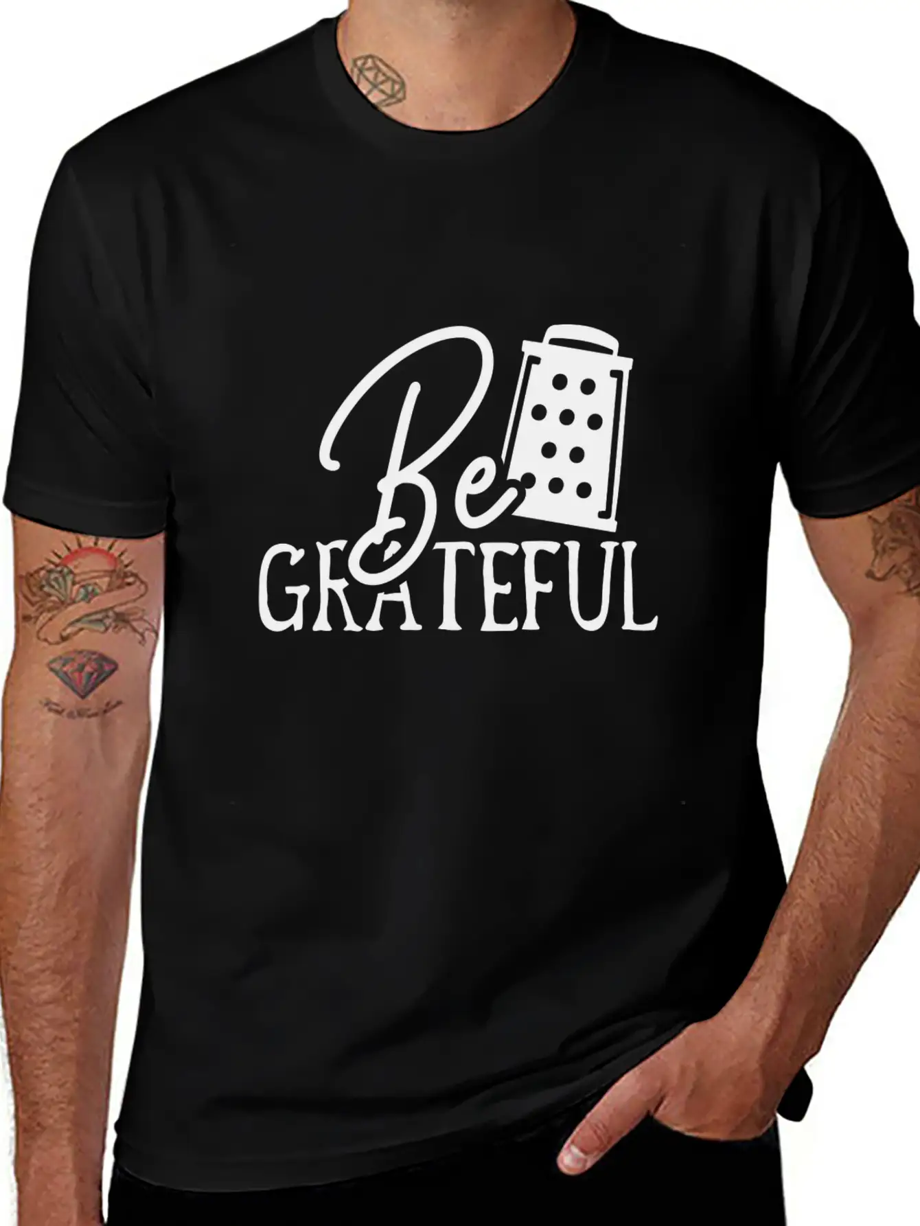 Be Grateful Classic Crew Neck Graphic Tee – Everyday Minimal Look