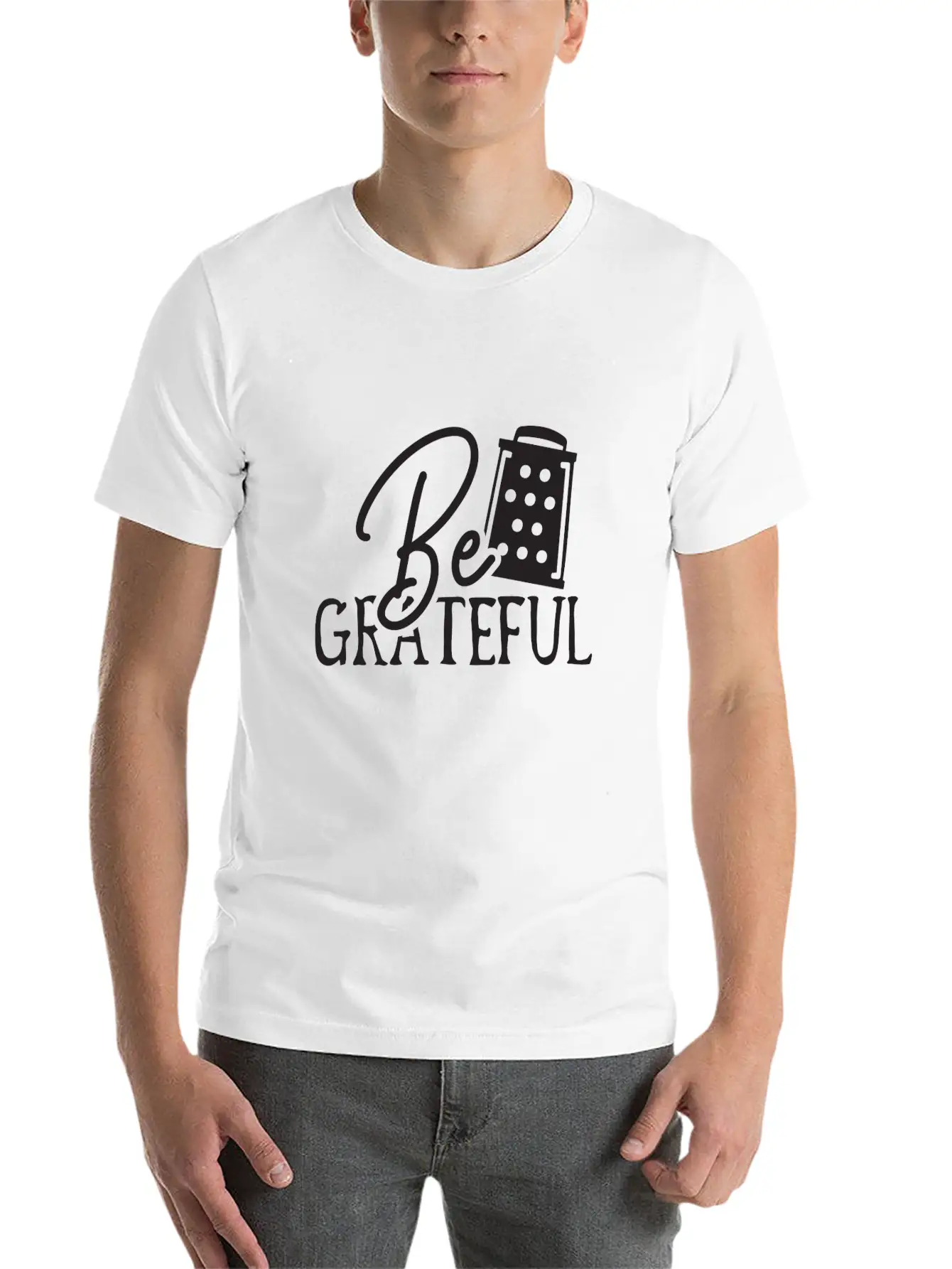 Be Grateful Classic Crew Neck Graphic Tee – Everyday Minimal Look