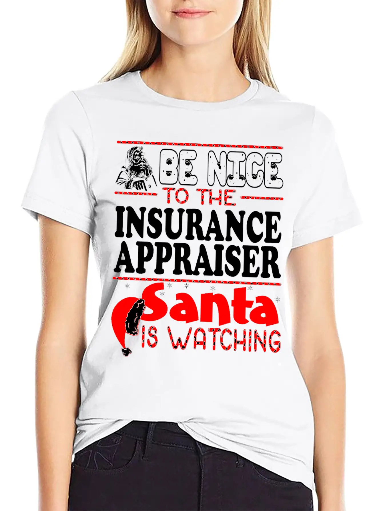 Be Nice To Insurance Appraiser Santa Watching Classic Cotton Tee – Unisex Comfort For Any Season
