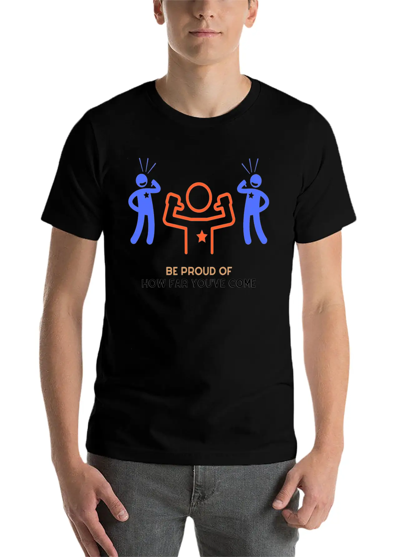Be Proud Of How Far You've Come Basic Graphic T-Shirt – Daily Comfort In Soft Cotton