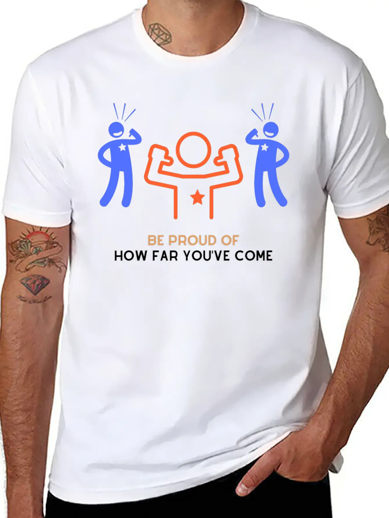 Be Proud Of How Far You've Come Basic Graphic T-Shirt – Daily Comfort In Soft Cotton