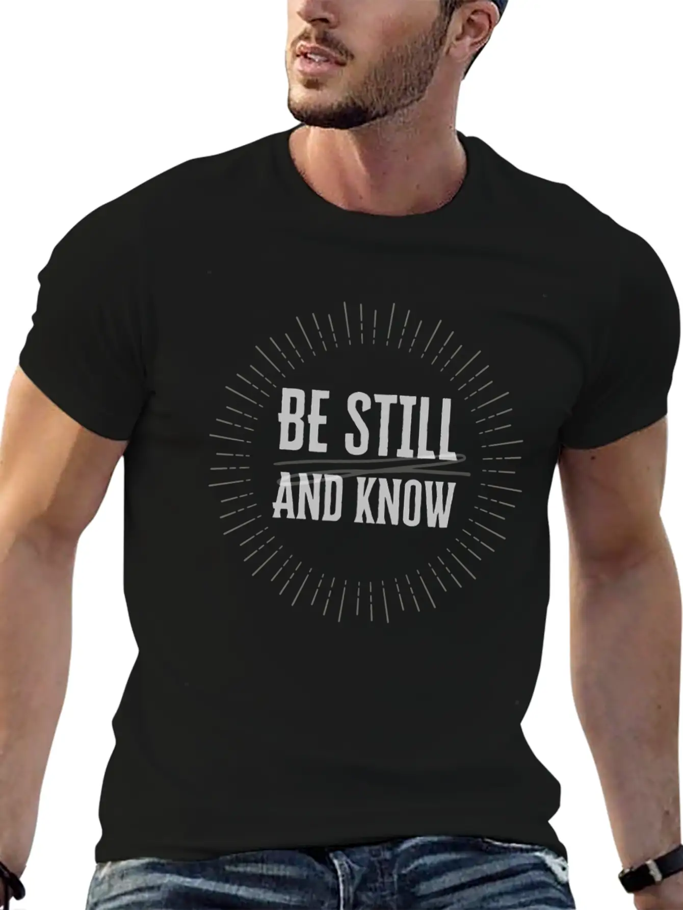 Be Still And Know Classic Crew Neck Graphic Tee – Everyday Minimal Look