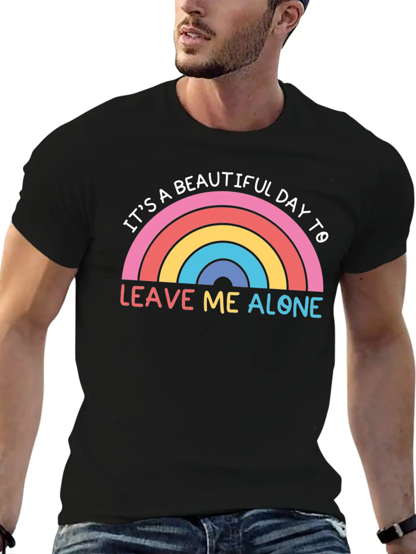 Beautiful Day , Sarcasm, Leave Simple Everyday Graphic Tee – Lightweight Summer Wear