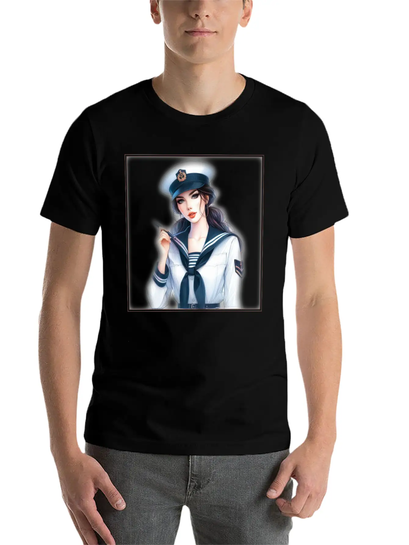 Beautiful Sailor Girl Basic Graphic T-Shirt – Daily Comfort In Soft Cotton