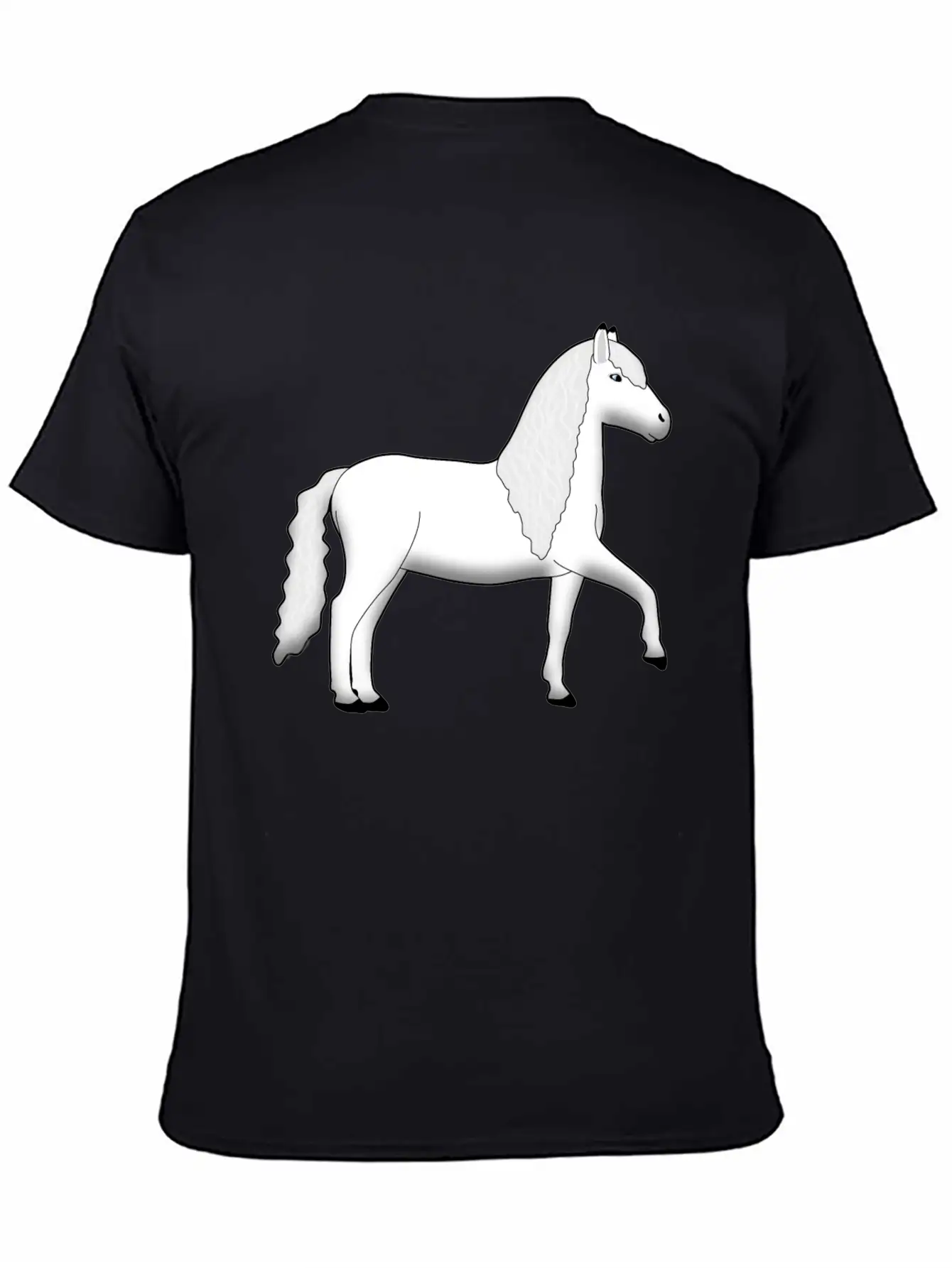 Beautiful White Horse Basic Graphic T-Shirt – Daily Comfort In Soft Cotton
