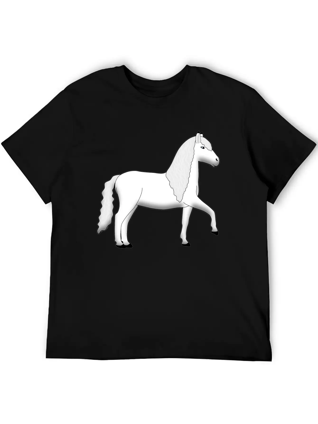 Beautiful White Horse Basic Graphic T-Shirt – Daily Comfort In Soft Cotton