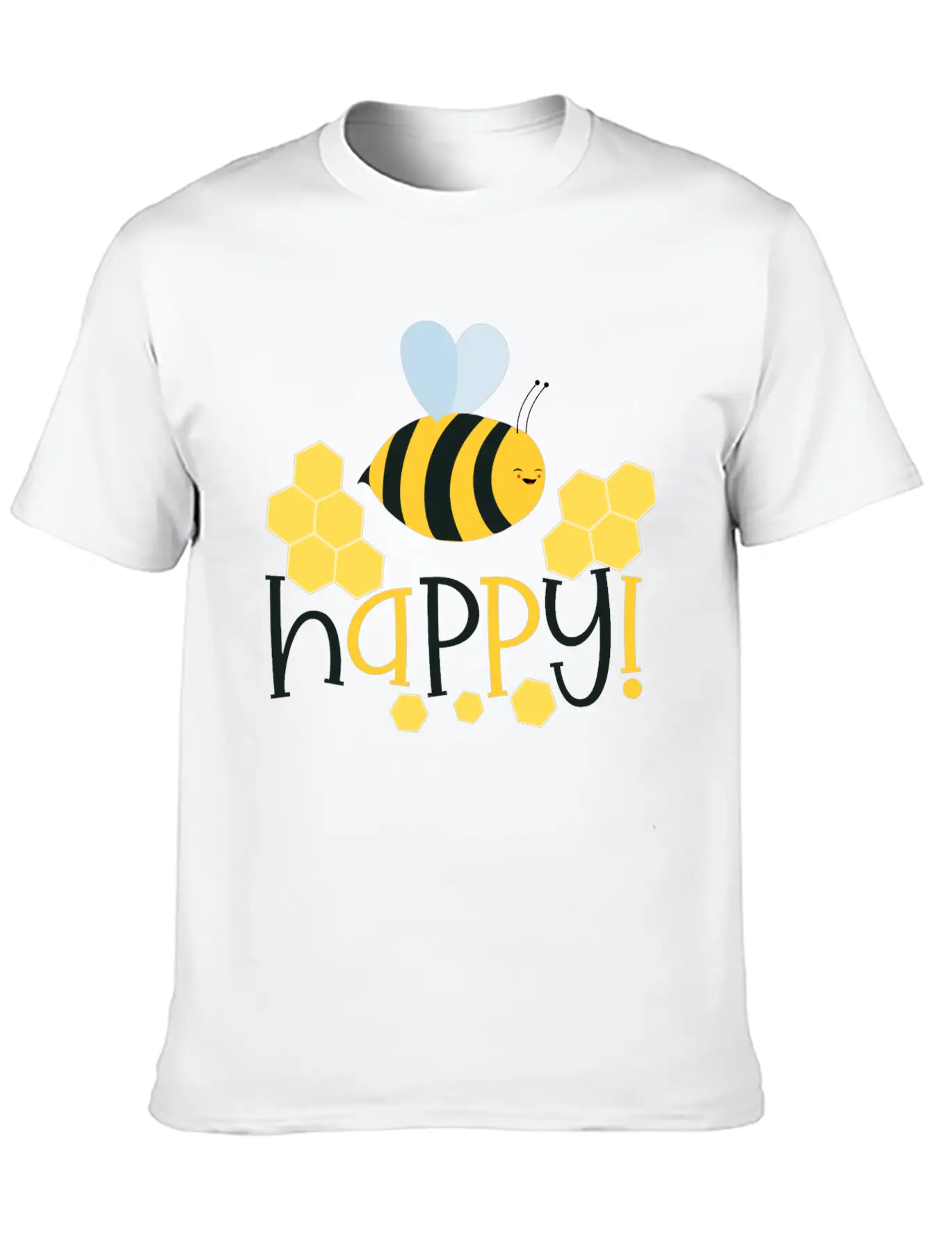 Bee Happy Stylish Everyday T-Shirt – Unisex Basic Cotton Tee