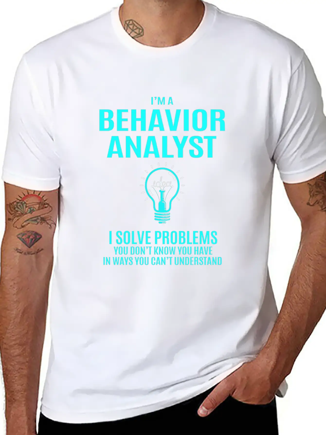 Behavior Analyst T Shirt - I Solve Problems Gift I Classic Crew Neck Graphic Tee – Everyday Minimal Look