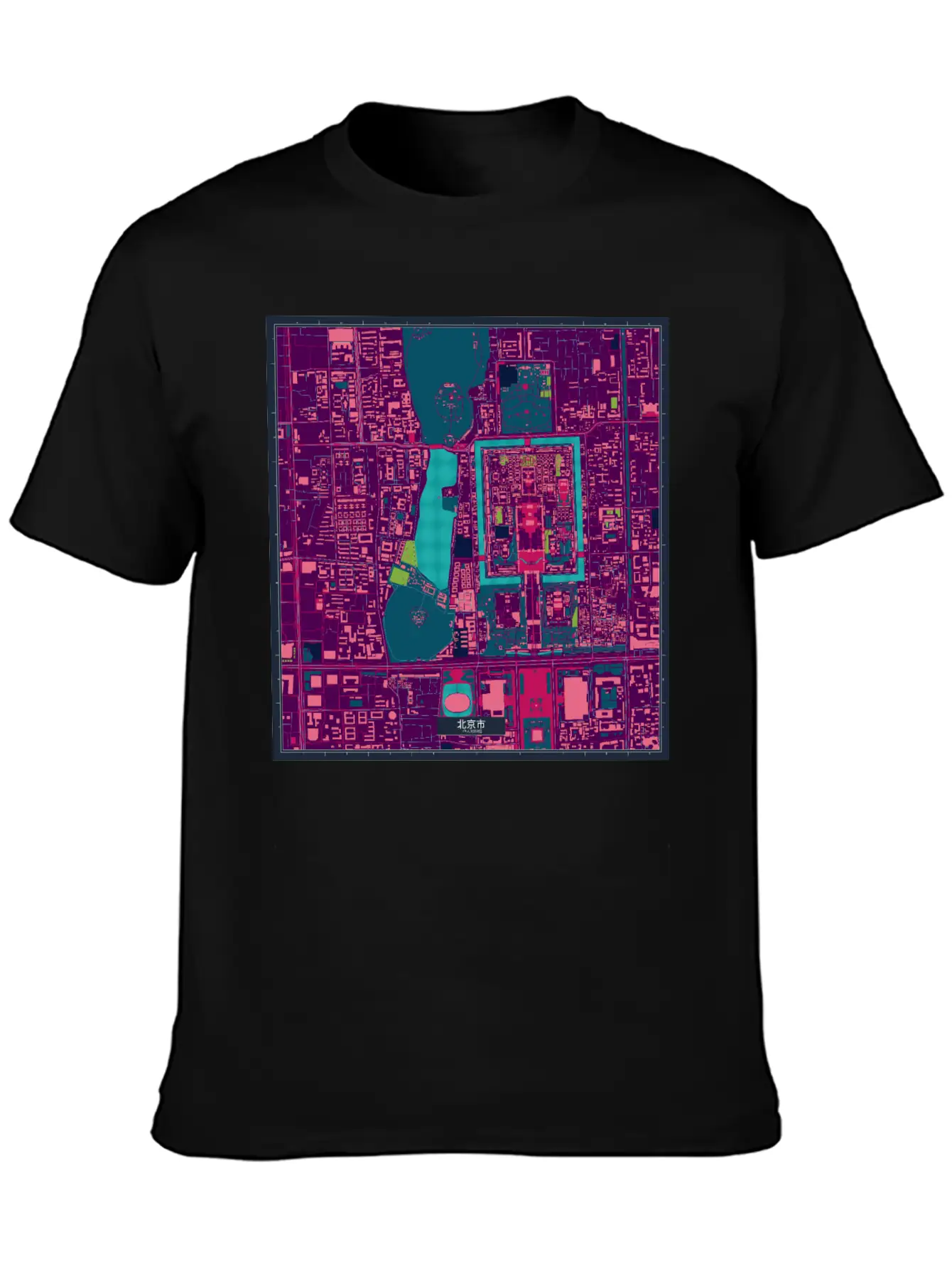 Beijing Cyberpunk Map Relaxed Everyday Tee – Lightweight And Durable Cotton