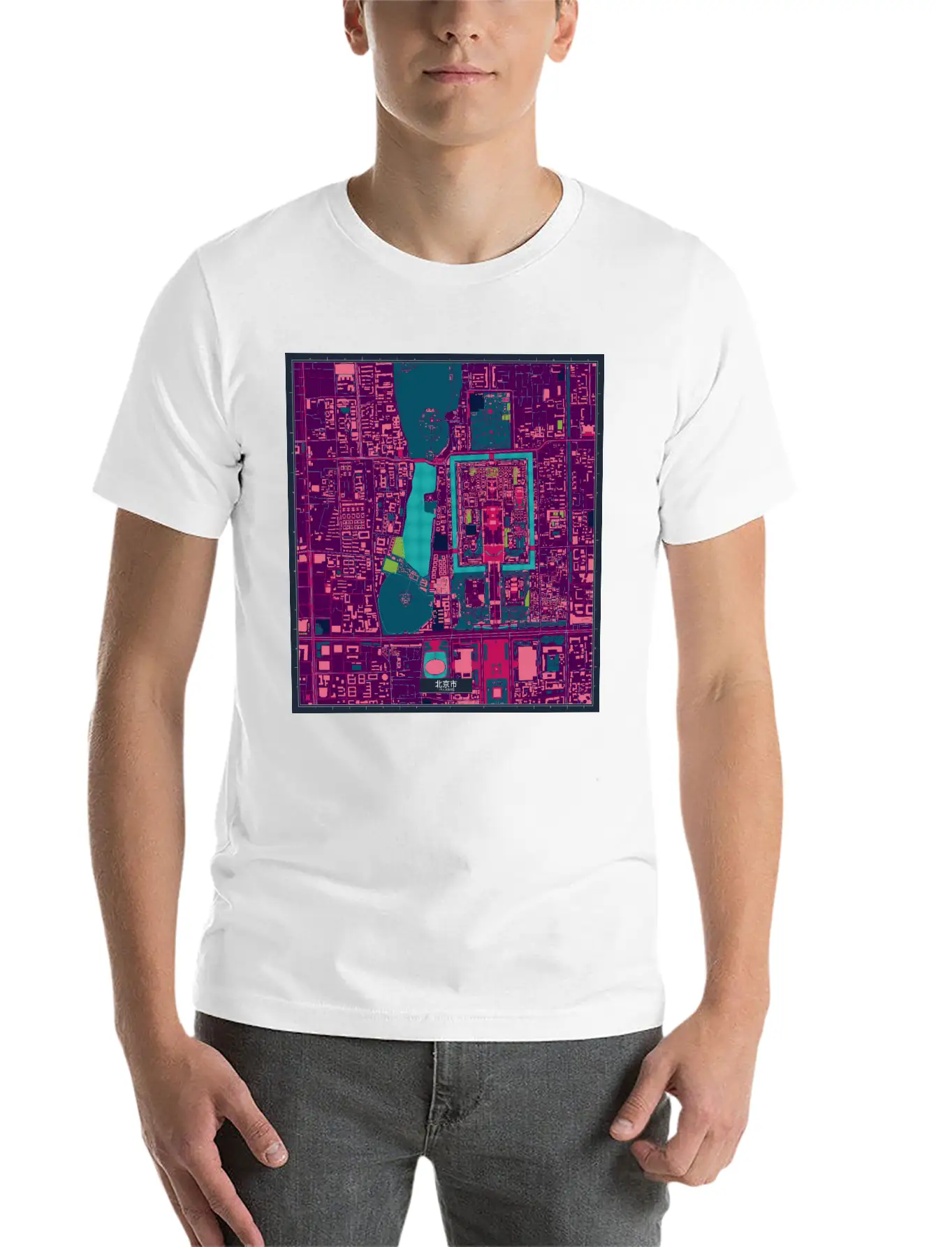 Beijing Cyberpunk Map Relaxed Everyday Tee – Lightweight And Durable Cotton