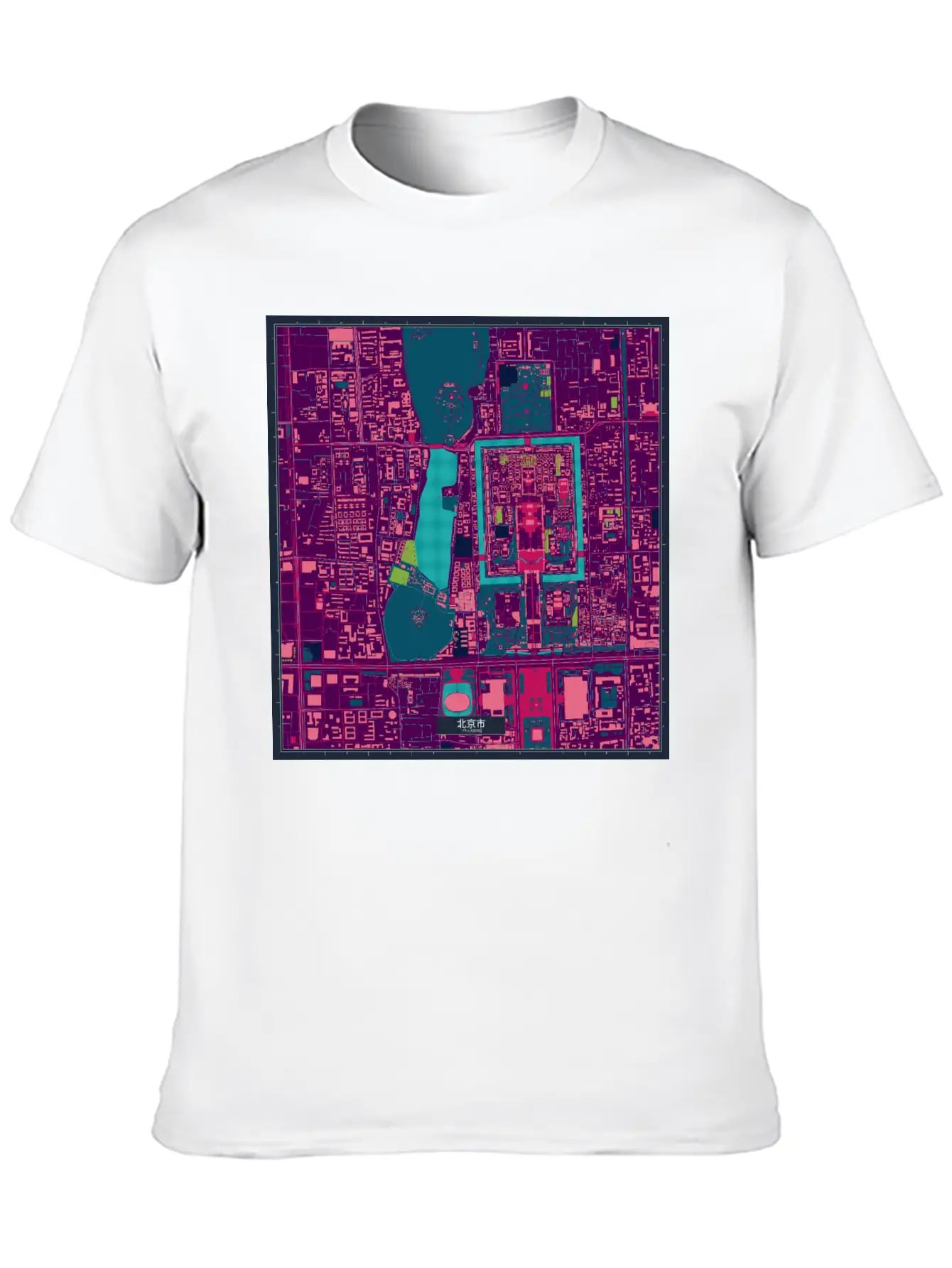 Beijing Cyberpunk Map Relaxed Everyday Tee – Lightweight And Durable Cotton