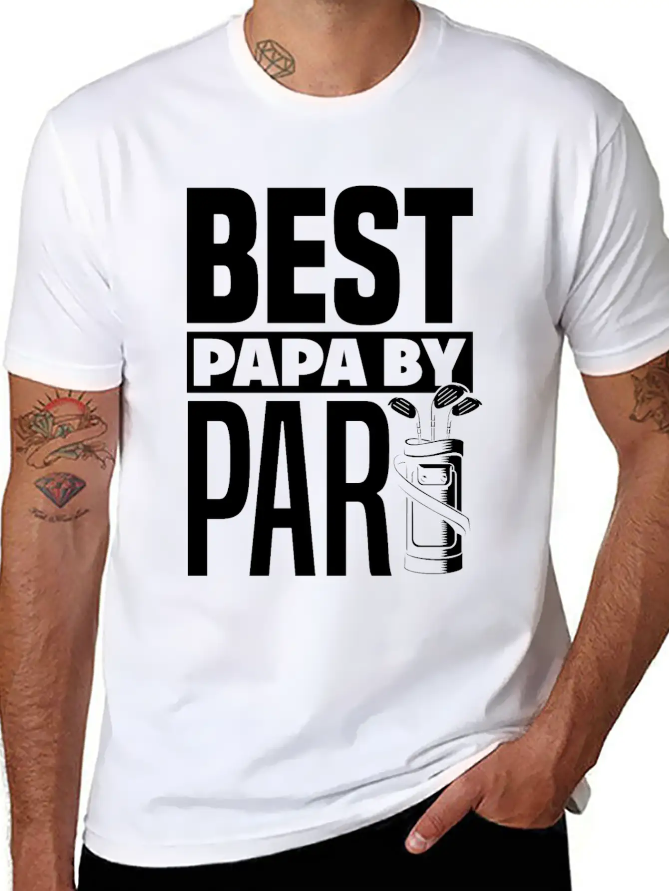 Best Papa By Par Funny Golf Golfer Golfing Gift Stylish Everyday T-Shirt – Unisex Basic Cotton Tee