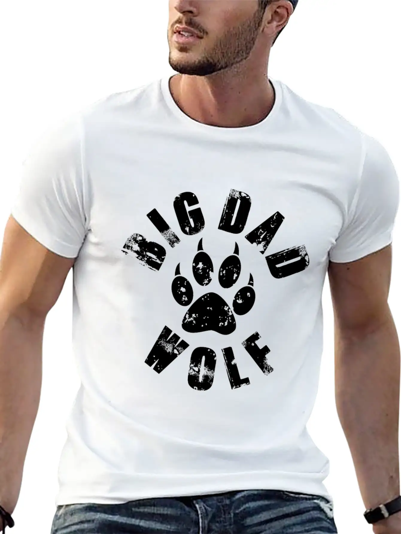 Big Dad Wolf ( Big Wolf ) Outdoor Sports Basic Graphic T-Shirt – Daily Comfort In Soft Cotton
