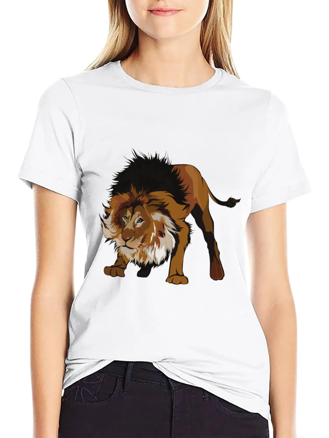 Big Lion Stylish Everyday T-Shirt – Unisex Basic Cotton Tee