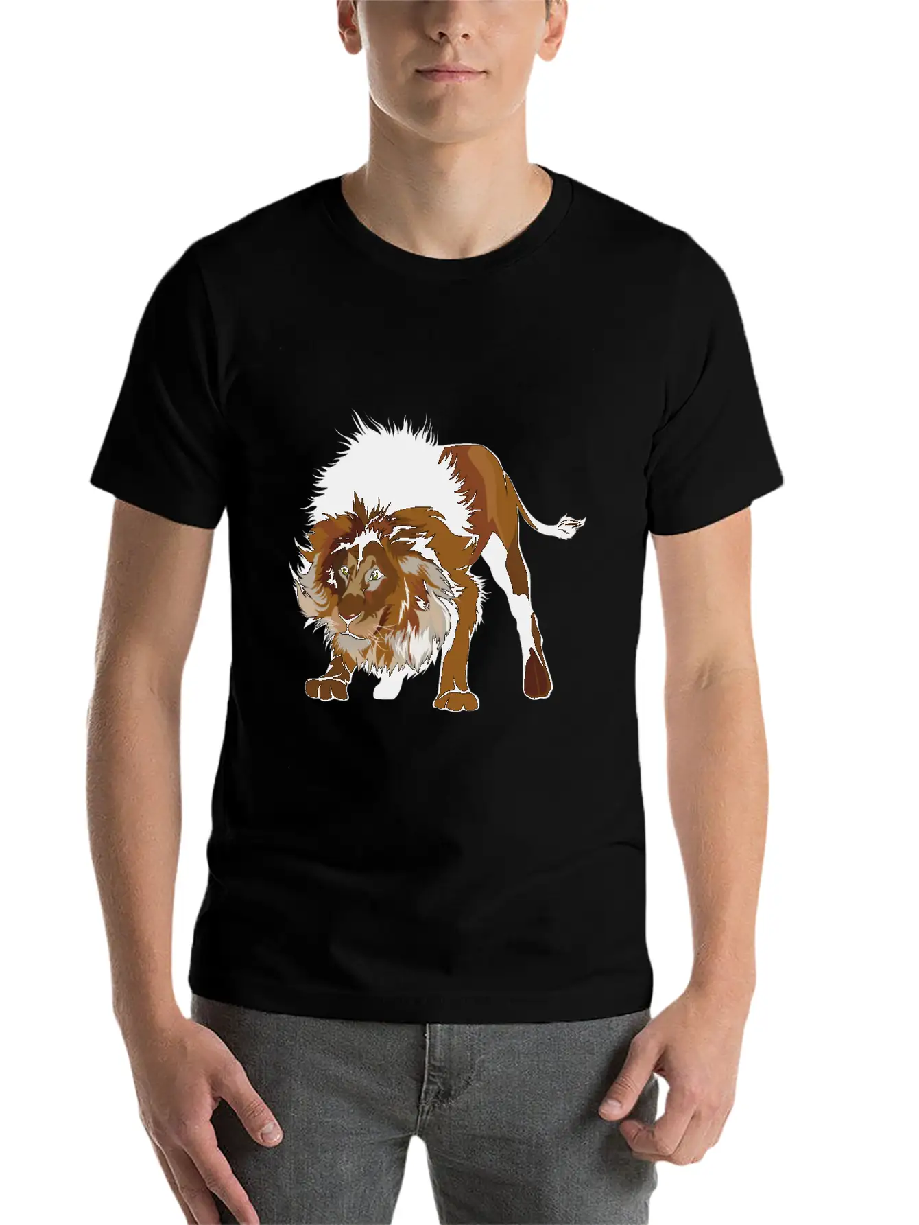 Big Lion Stylish Everyday T-Shirt – Unisex Basic Cotton Tee