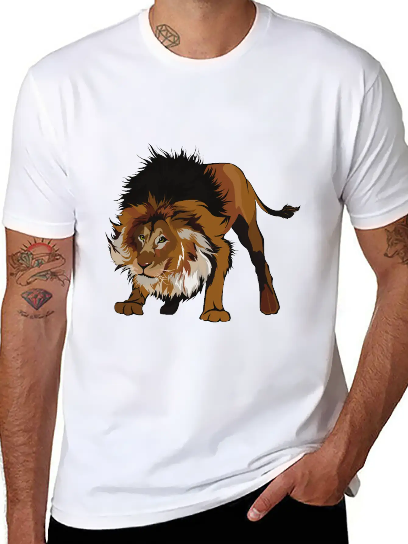 Big Lion Stylish Everyday T-Shirt – Unisex Basic Cotton Tee