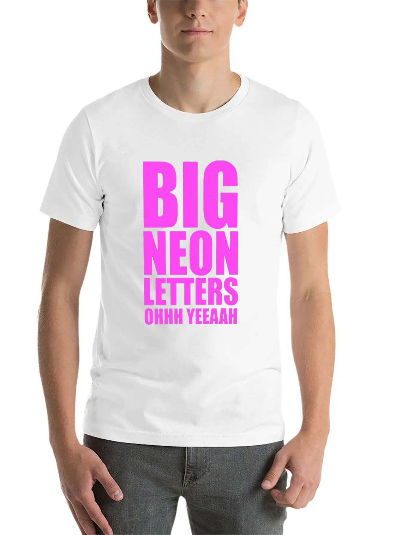 Big Neon Letters T Shirt Breathable Graphic T-Shirt – Perfect For Casual Days