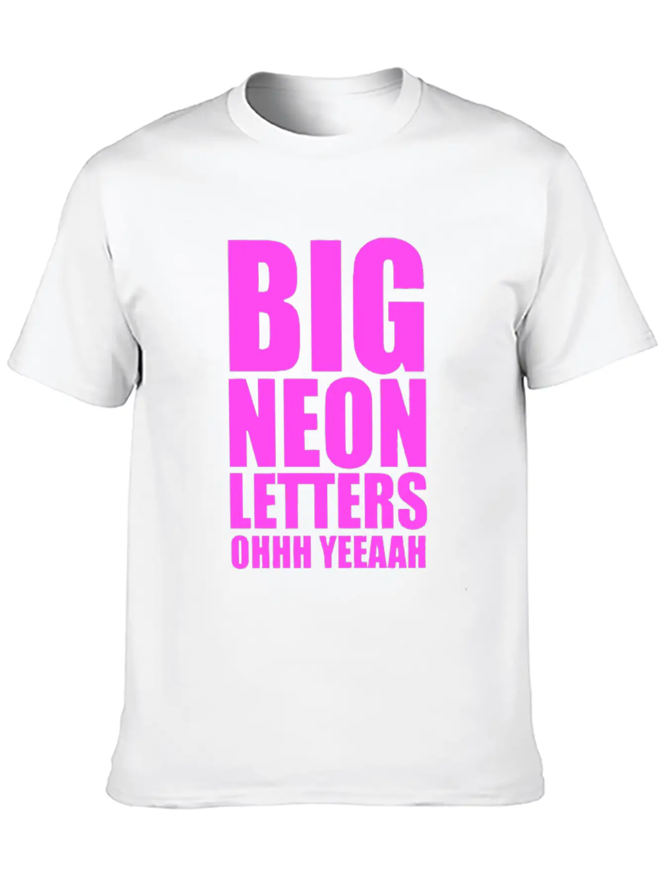 Big Neon Letters T Shirt Breathable Graphic T-Shirt – Perfect For Casual Days