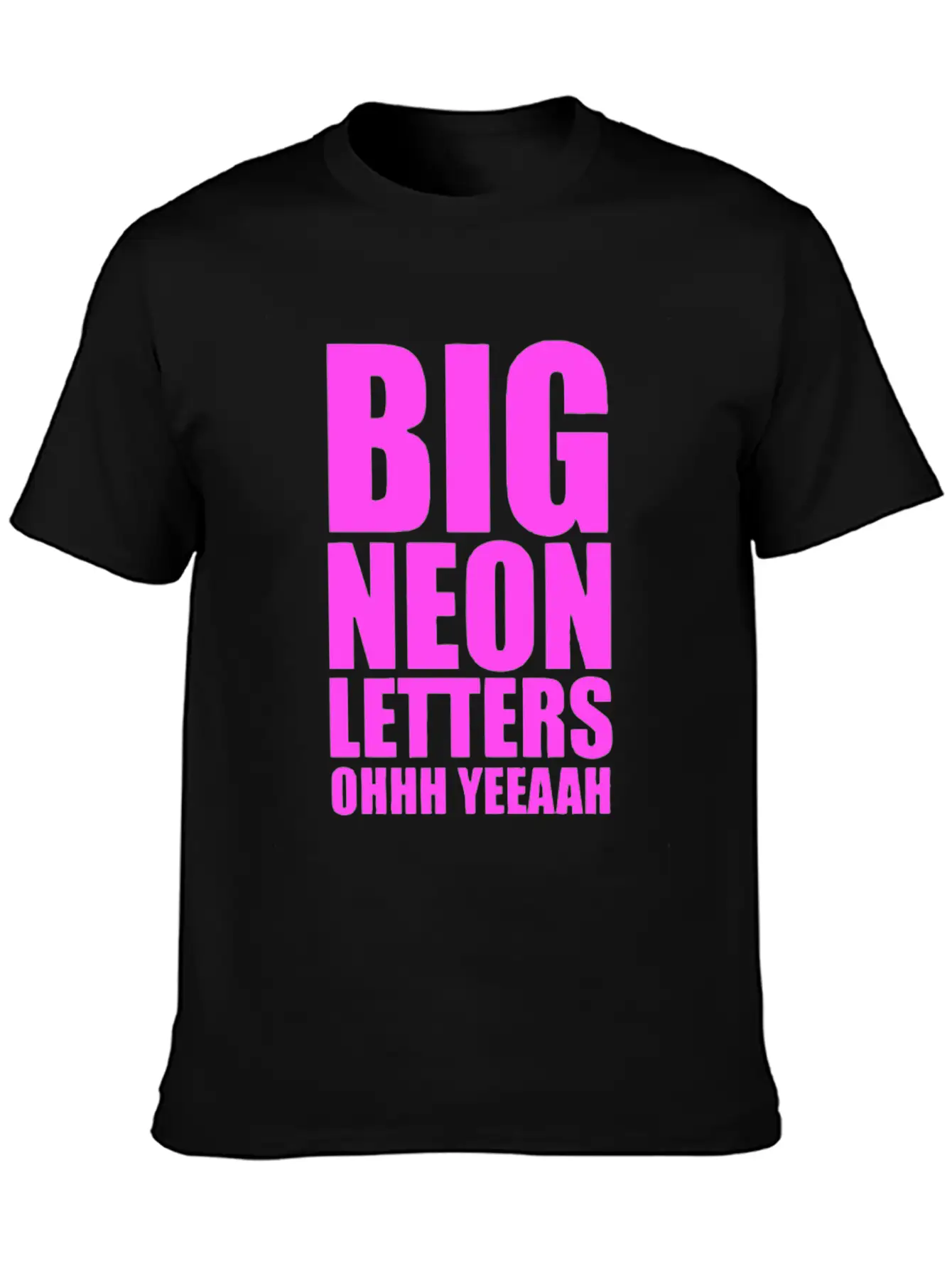 Big Neon Letters T Shirt Breathable Graphic T-Shirt – Perfect For Casual Days